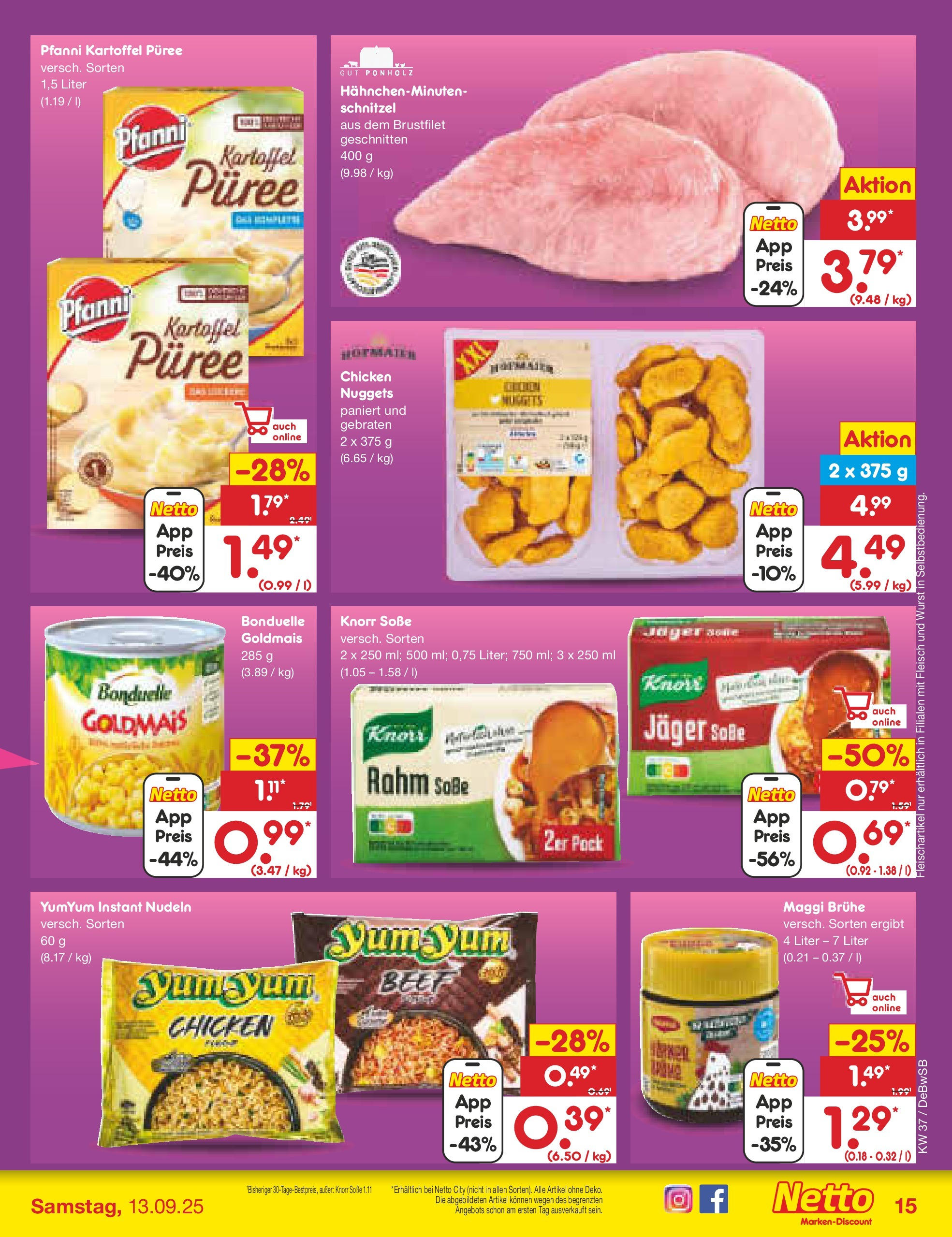 Netto Marken-Discount prospekt Waiblingen-Bittenfeld (ab 08.09.2025) » Angebote | Seite: 15 | Produkte: Maggi, Wurst, Nudeln, Fleisch Netto Marken-Discount prospekt Waiblingen-Bittenfeld (ab 08.09.2025) » Angebote | Seite: 15 | Produkte: Maggi, Wurst, Nudeln, Fleisch