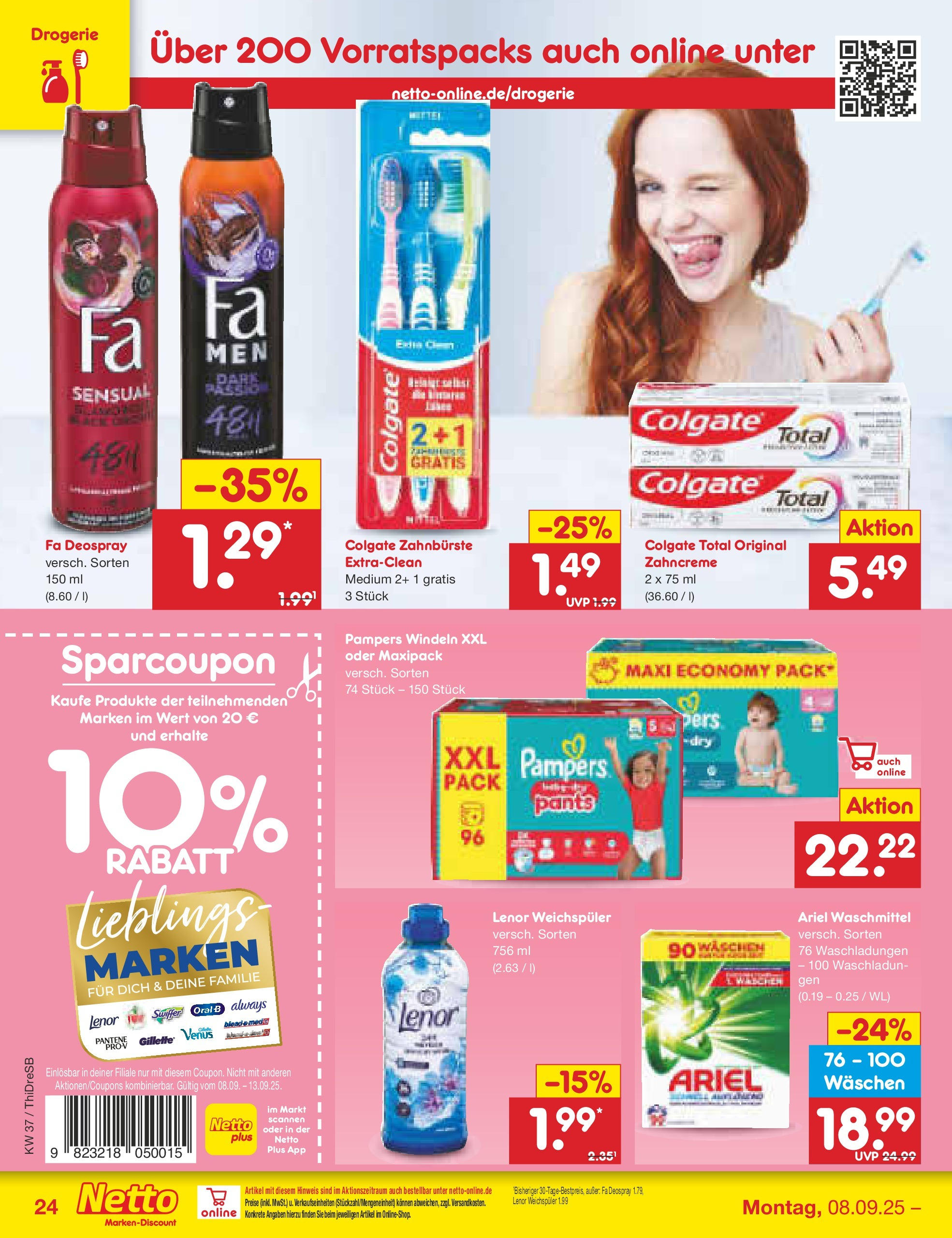 Netto Marken-Discount prospekt Dresden	 (ab 07.09.2025) » Angebote | Seite: 34 | Produkte: Lenor, Pampers, Waschmittel, Swiffer
