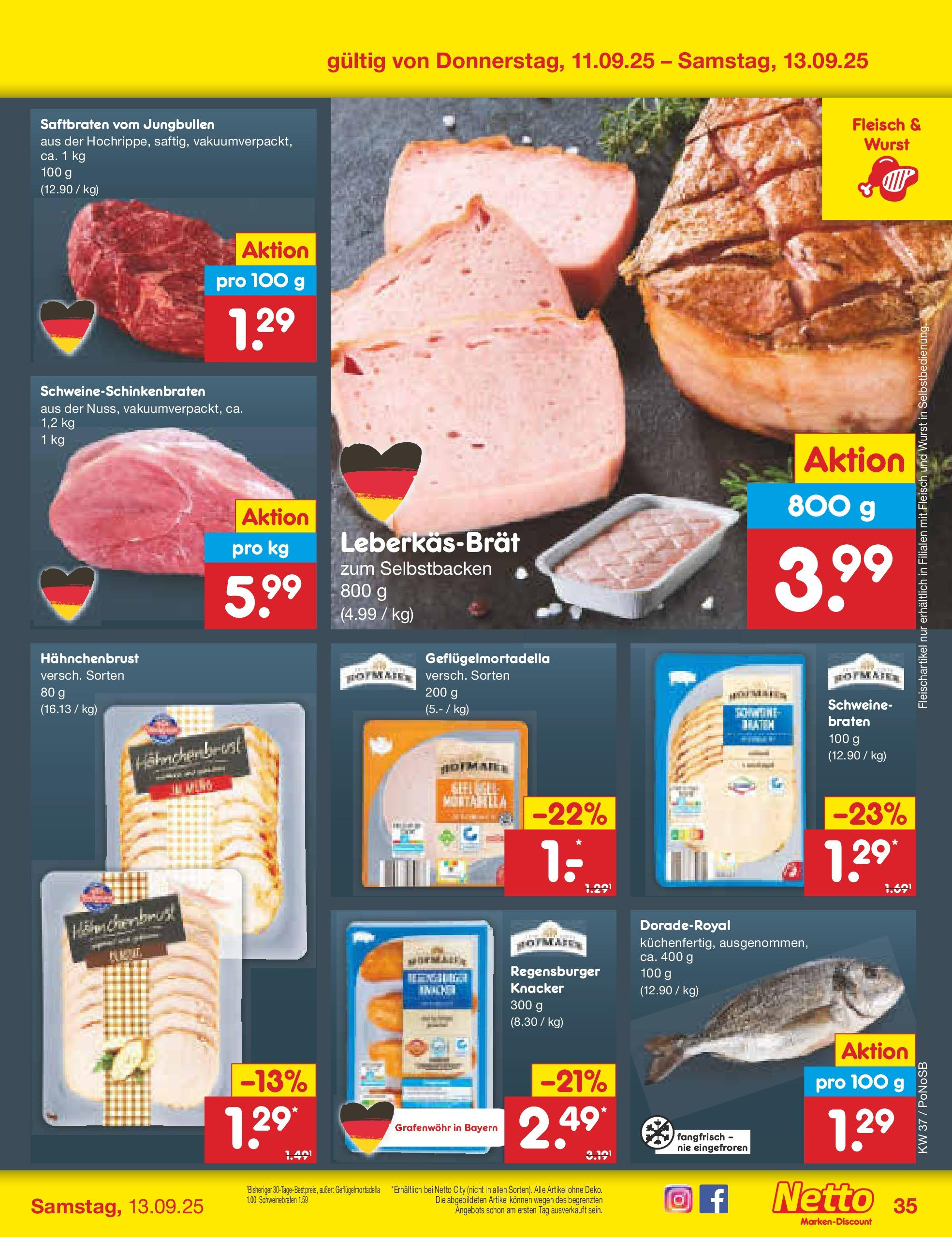 Netto Marken-Discount prospekt Amberg (ab 07.09.2025) » Angebote | Seite: 51 | Produkte: Wurst, Fleisch, Hahnchenbrust Netto Marken-Discount prospekt Amberg (ab 07.09.2025) » Angebote | Seite: 51 | Produkte: Wurst, Fleisch, Hahnchenbrust