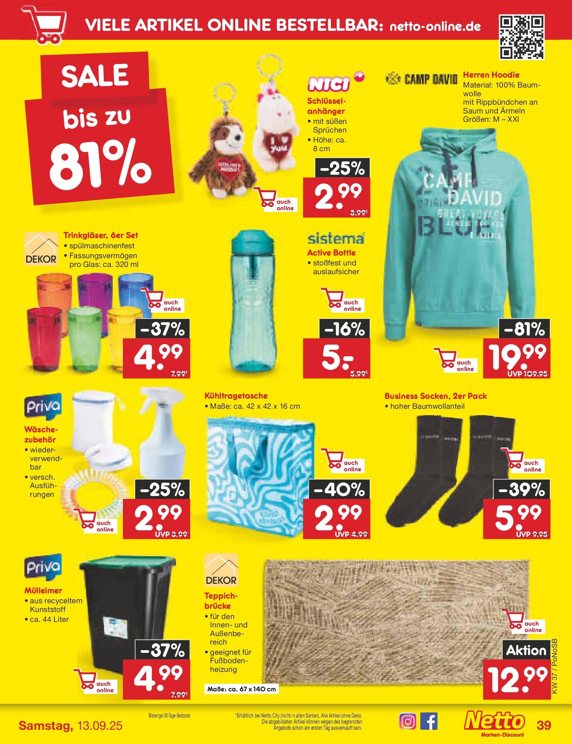 Netto Marken-Discount prospekt Amberg (ab 07.09.2025) » Angebote | Seite: 55 | Produkte: Hoodie, Teppich Netto Marken-Discount prospekt Amberg (ab 07.09.2025) » Angebote | Seite: 55 | Produkte: Hoodie, Teppich
