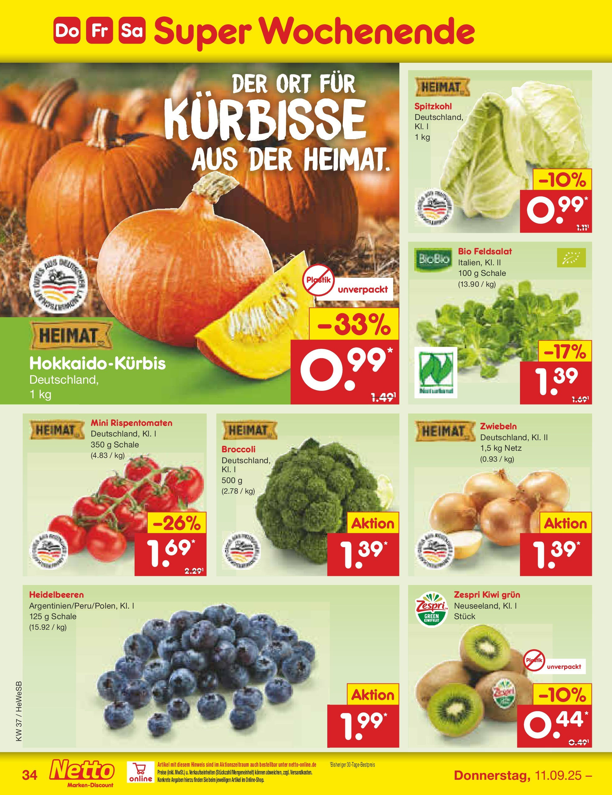 Netto Marken-Discount prospekt Brietlingen (ab 07.09.2025) » Angebote | Seite: 50 | Produkte: Heidelbeeren, Zwiebeln, Kiwi Netto Marken-Discount prospekt Brietlingen (ab 07.09.2025) » Angebote | Seite: 50 | Produkte: Heidelbeeren, Zwiebeln, Kiwi