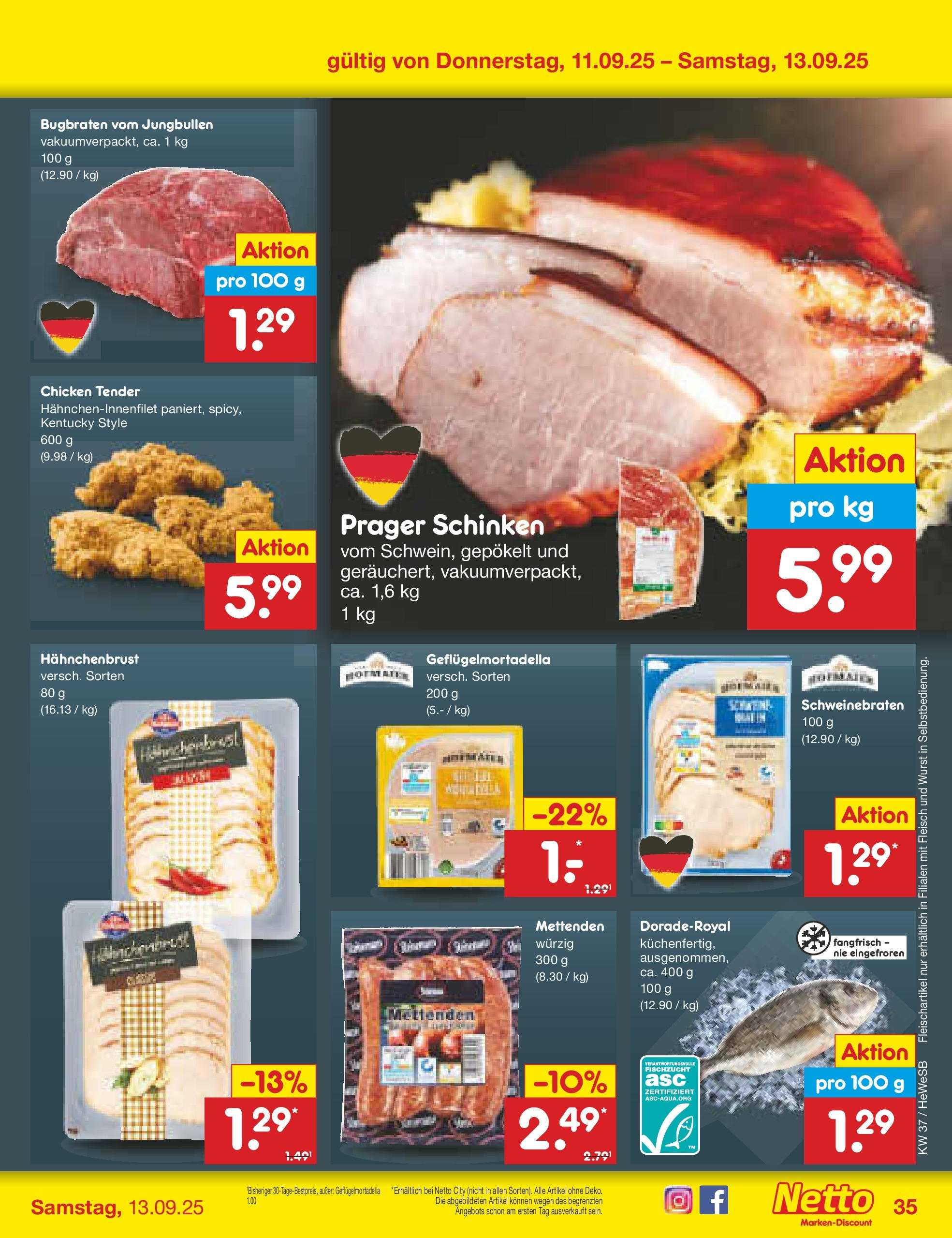 Netto Marken-Discount prospekt Brietlingen (ab 07.09.2025) » Angebote | Seite: 51 | Produkte: Wurst, Schinken, Fleisch, Hahnchenbrust Netto Marken-Discount prospekt Brietlingen (ab 07.09.2025) » Angebote | Seite: 51 | Produkte: Wurst, Schinken, Fleisch, Hahnchenbrust