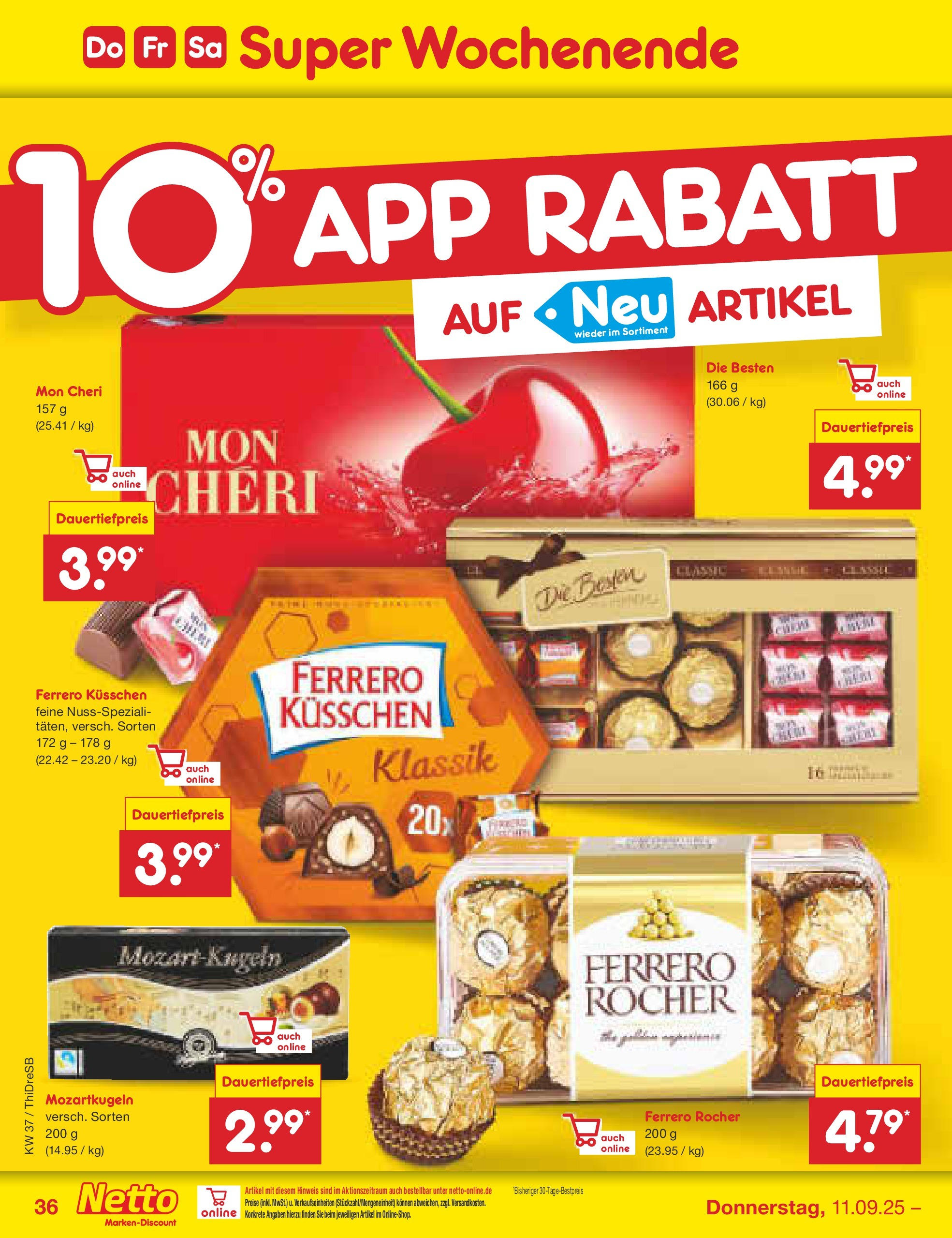 Netto Marken-Discount prospekt Dresden	 (ab 07.09.2025) » Angebote | Seite: 52 | Produkte: Ferrero rocher, Mon cheri
