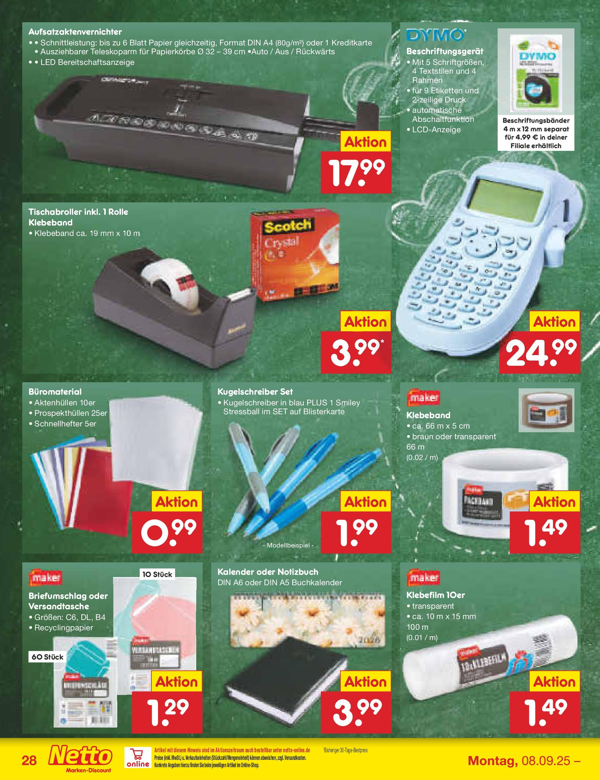 Netto Marken-Discount prospekt Waiblingen-Bittenfeld (ab 08.09.2025) » Angebote | Seite: 38 | Produkte: Notizbuch Netto Marken-Discount prospekt Waiblingen-Bittenfeld (ab 08.09.2025) » Angebote | Seite: 38 | Produkte: Notizbuch