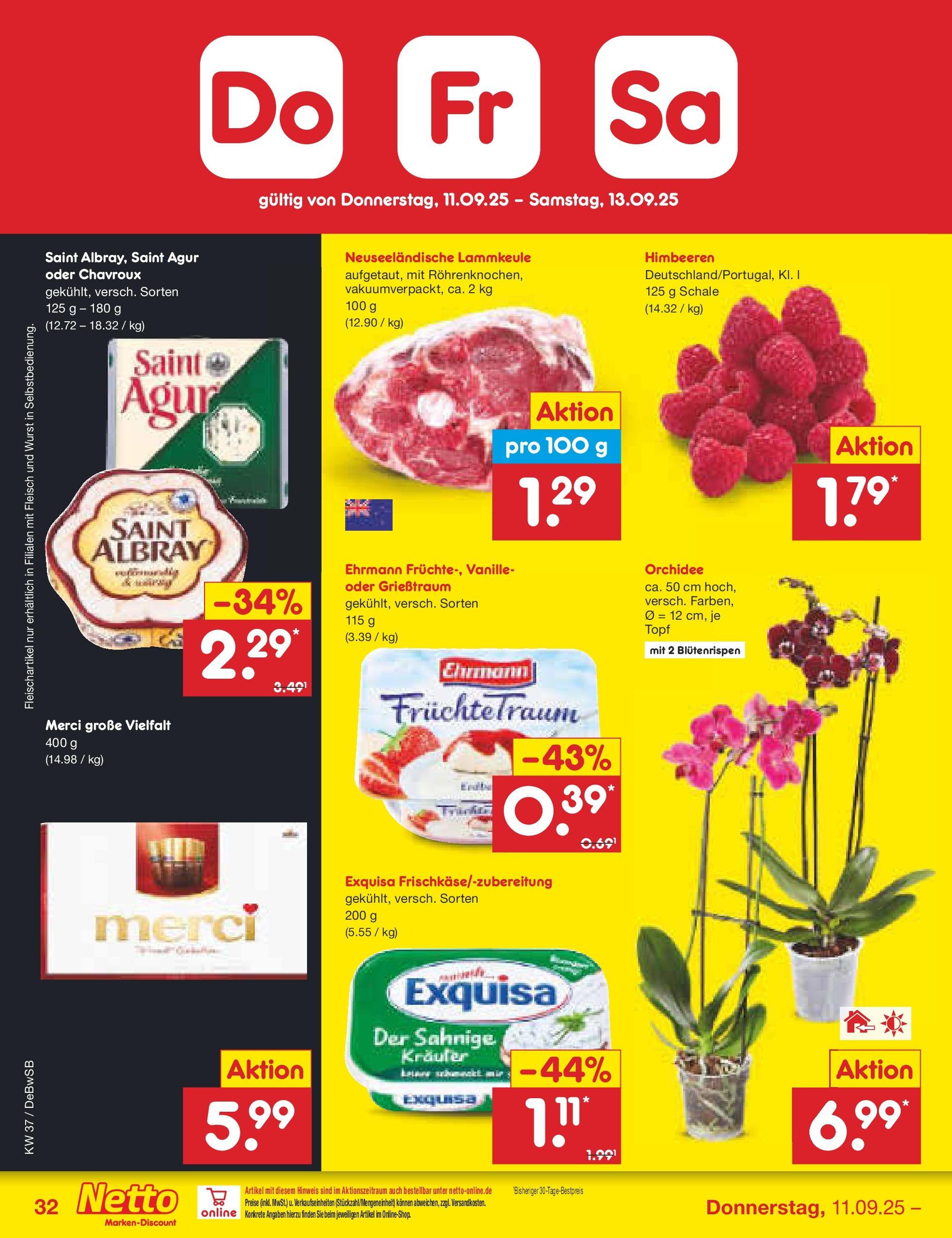 Netto Marken-Discount prospekt Waiblingen-Bittenfeld (ab 08.09.2025) » Angebote | Seite: 48 | Produkte: Lammkeule, Merci, Orchidee, Wurst Netto Marken-Discount prospekt Waiblingen-Bittenfeld (ab 08.09.2025) » Angebote | Seite: 48 | Produkte: Lammkeule, Merci, Orchidee, Wurst