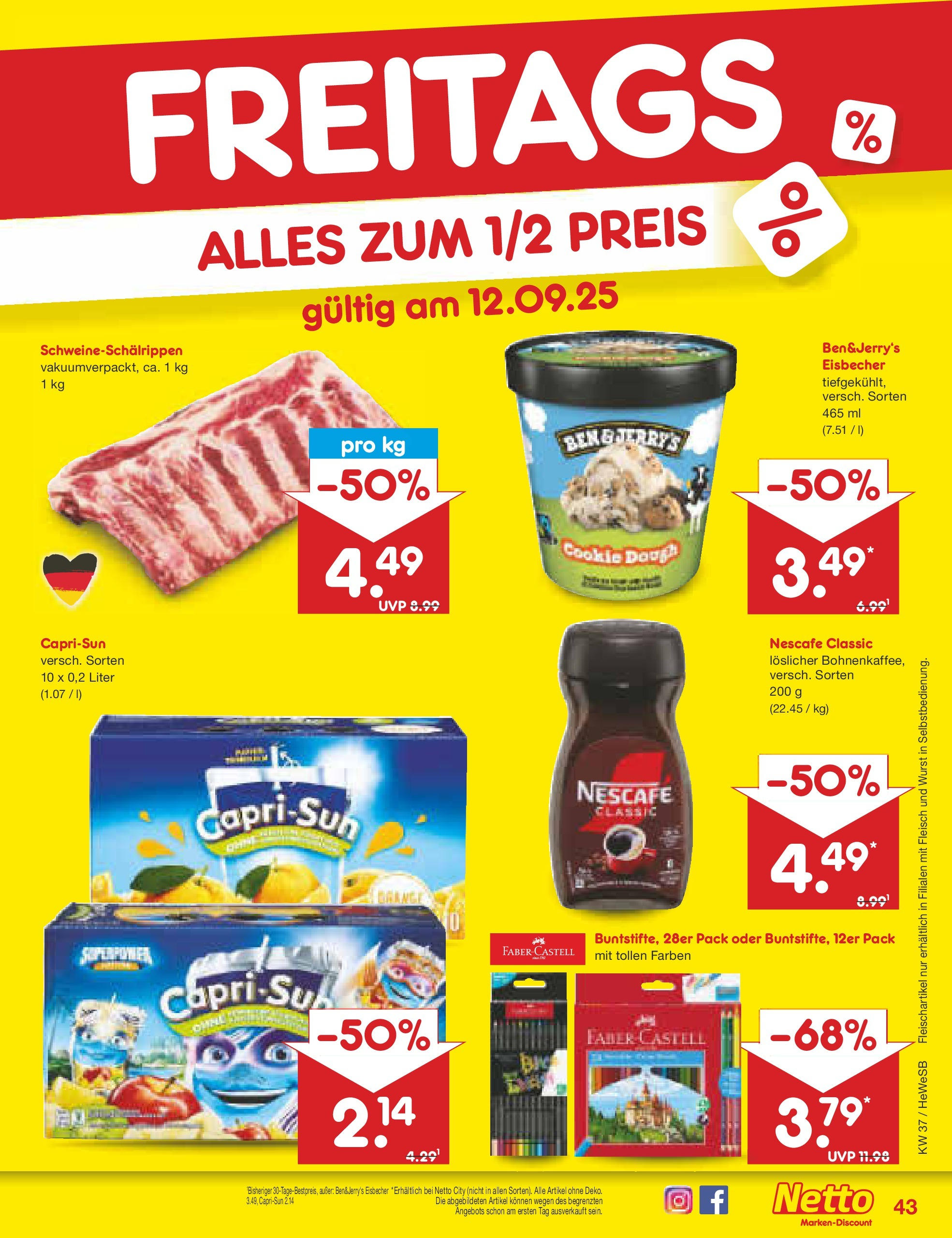 Netto Marken-Discount prospekt Brietlingen (ab 07.09.2025) » Angebote | Seite: 63 | Produkte: Nescafe, Nescafe classic, Wurst, Fleisch Netto Marken-Discount prospekt Brietlingen (ab 07.09.2025) » Angebote | Seite: 63 | Produkte: Nescafe, Nescafe classic, Wurst, Fleisch