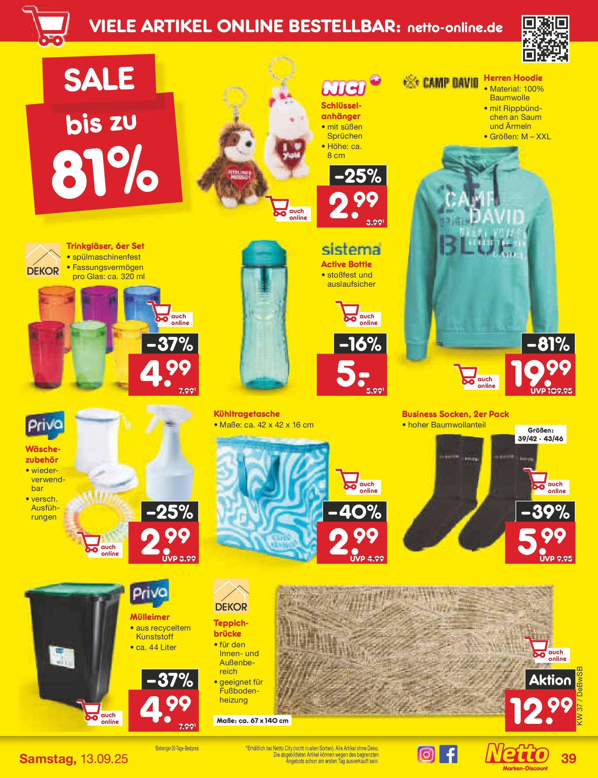 Netto Marken-Discount prospekt Waiblingen-Bittenfeld (ab 08.09.2025) » Angebote | Seite: 55 | Produkte: Hoodie, Teppich Netto Marken-Discount prospekt Waiblingen-Bittenfeld (ab 08.09.2025) » Angebote | Seite: 55 | Produkte: Hoodie, Teppich