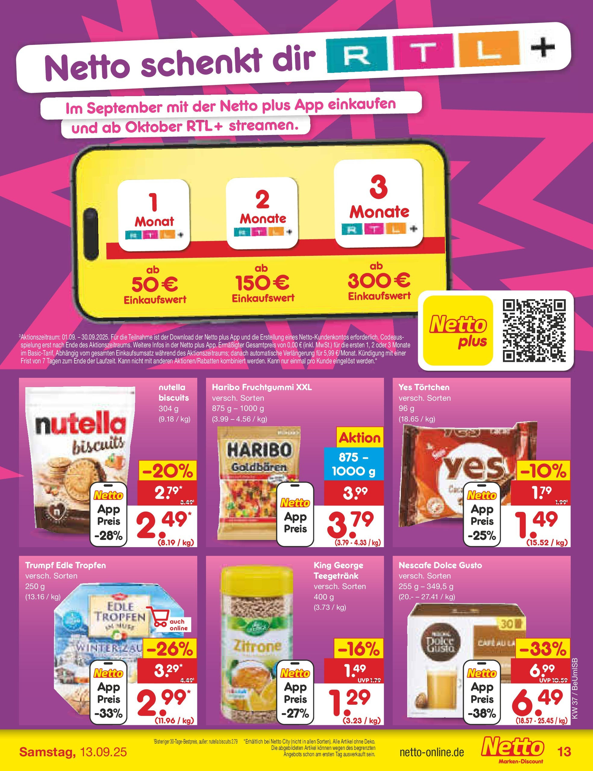 Netto Marken-Discount prospekt Kremmen (ab 07.09.2025) » Angebote | Seite: 13 | Produkte: Nescafe, Haribo, Zitrone, Dolce gusto Netto Marken-Discount prospekt Kremmen (ab 07.09.2025) » Angebote | Seite: 13 | Produkte: Nescafe, Haribo, Zitrone, Dolce gusto