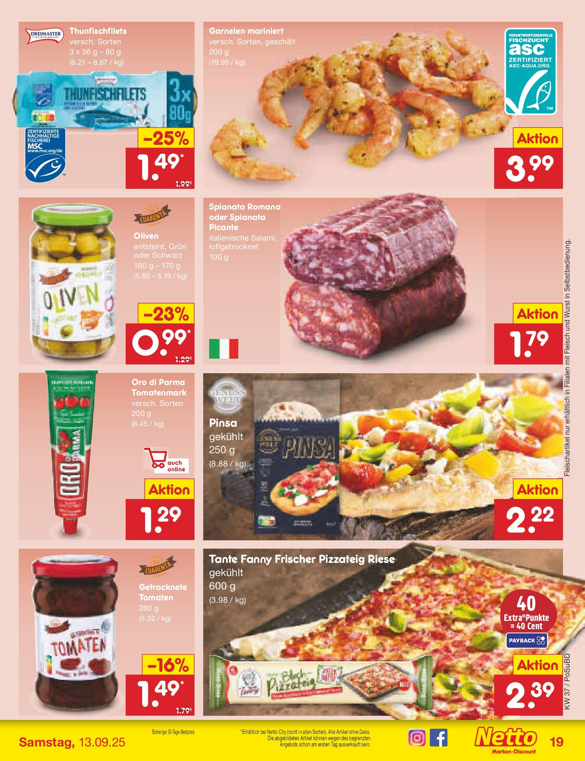 Netto Marken-Discount prospekt Regensburg (ab 08.09.2025) » Angebote | Seite: 21 | Produkte: Tomaten, Garnelen, Oro di parma, Fleisch Netto Marken-Discount prospekt Regensburg (ab 08.09.2025) » Angebote | Seite: 21 | Produkte: Tomaten, Garnelen, Oro di parma, Fleisch