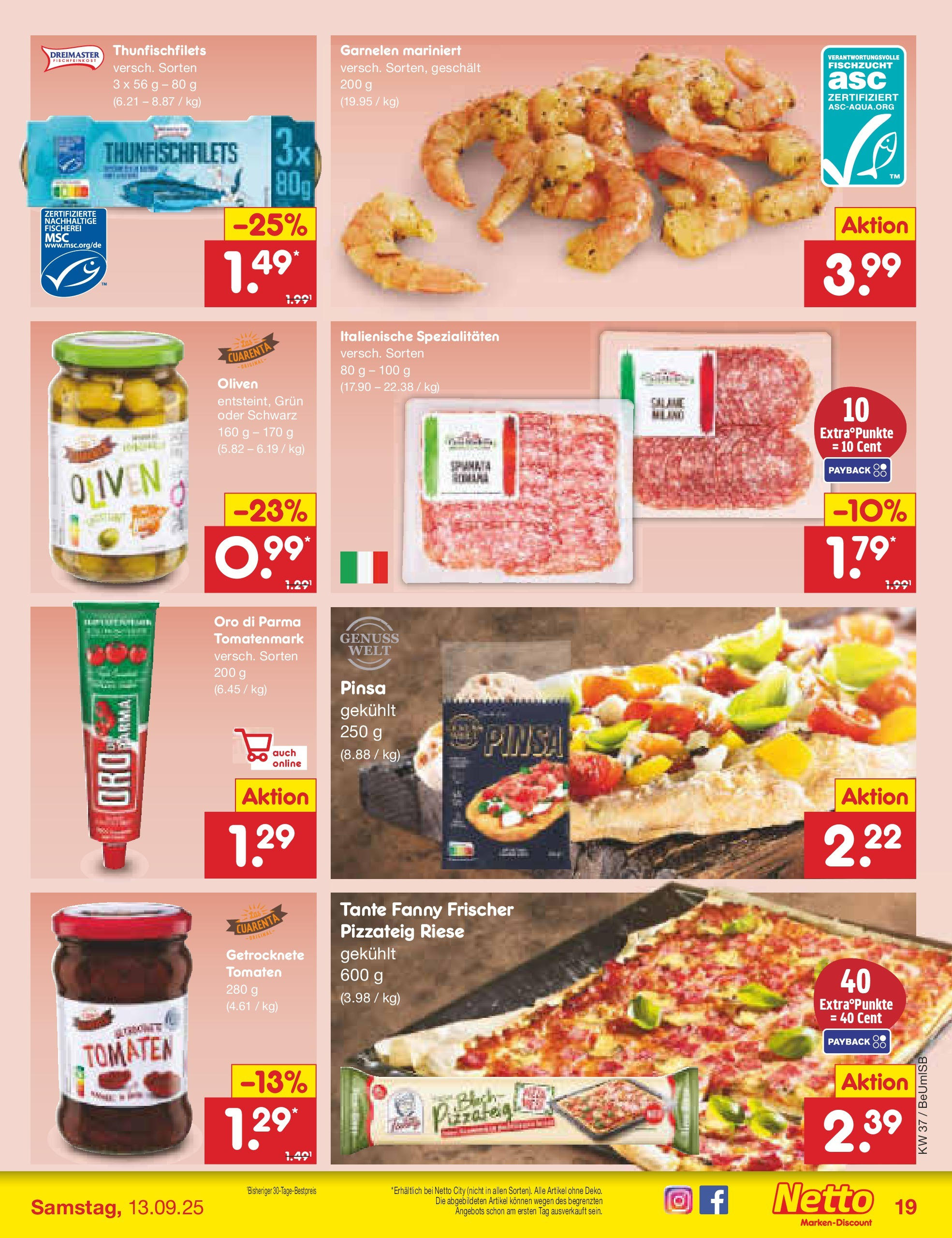 Netto Marken-Discount prospekt Kremmen (ab 07.09.2025) » Angebote | Seite: 21 | Produkte: Tomaten, Garnelen, Oro di parma Netto Marken-Discount prospekt Kremmen (ab 07.09.2025) » Angebote | Seite: 21 | Produkte: Tomaten, Garnelen, Oro di parma