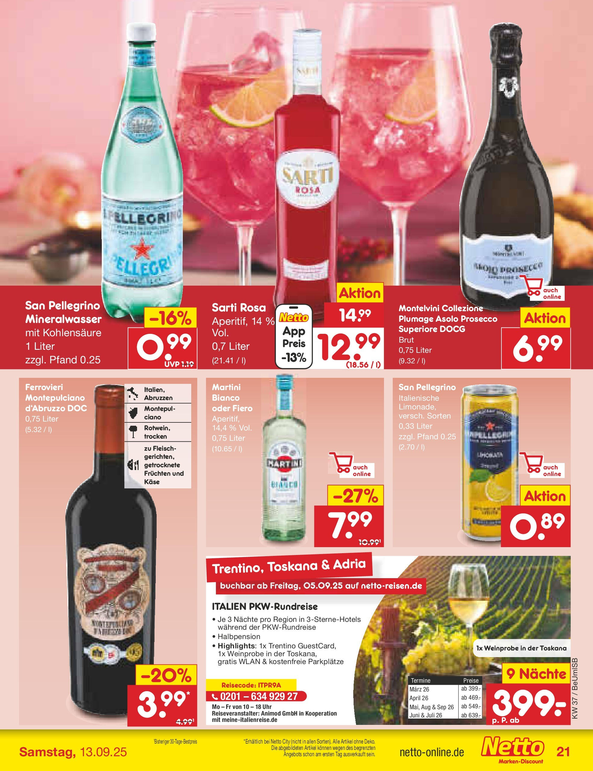 Netto Marken-Discount prospekt Kremmen (ab 07.09.2025) » Angebote | Seite: 27 | Produkte: Martini, Käse, Mineralwasser, Prosecco Netto Marken-Discount prospekt Kremmen (ab 07.09.2025) » Angebote | Seite: 27 | Produkte: Martini, Käse, Mineralwasser, Prosecco