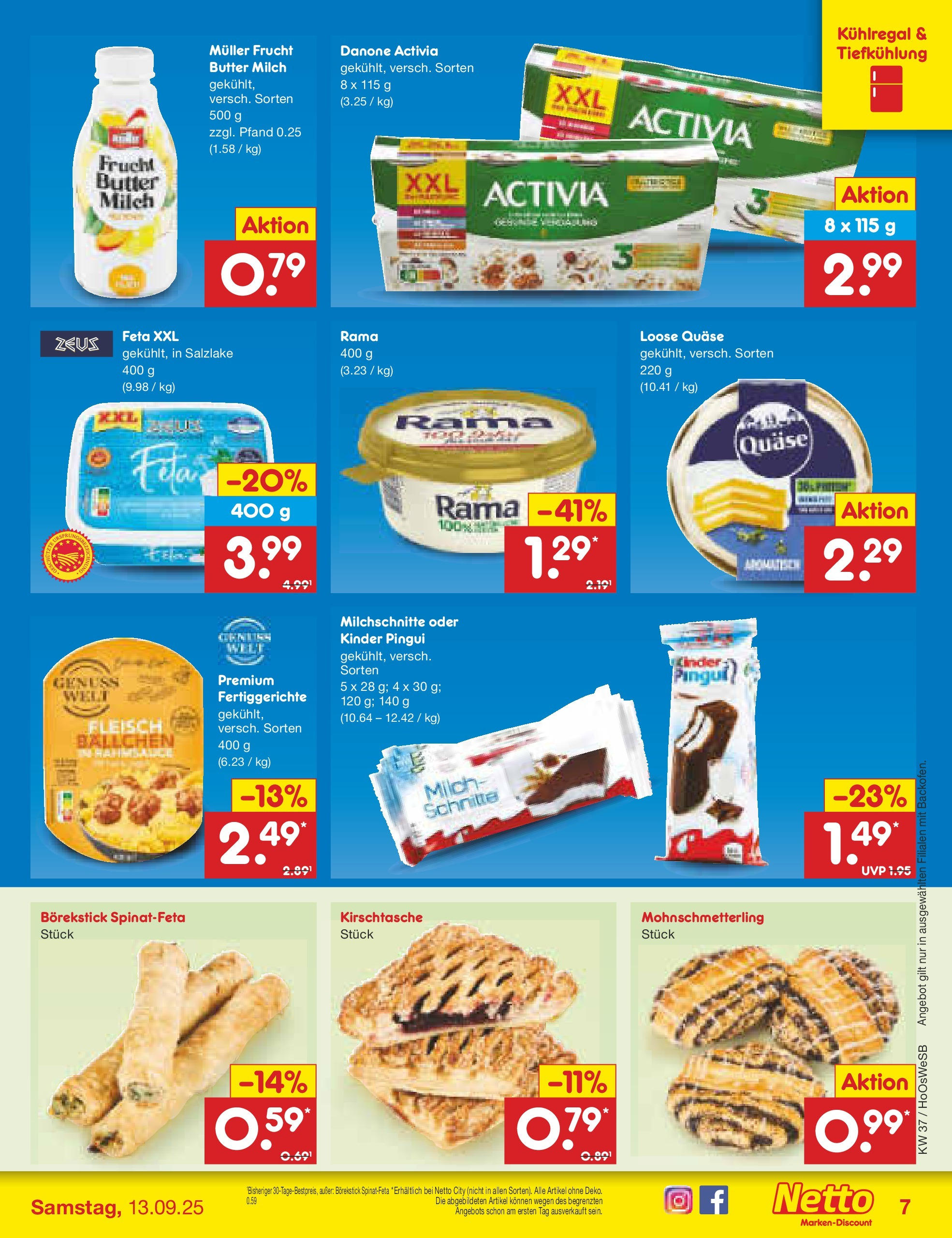 Netto Marken-Discount prospekt Hannover	 (ab 07.09.2025) » Angebote | Seite: 7 | Produkte: Activia, Rama, Fertiggerichte, Fleisch