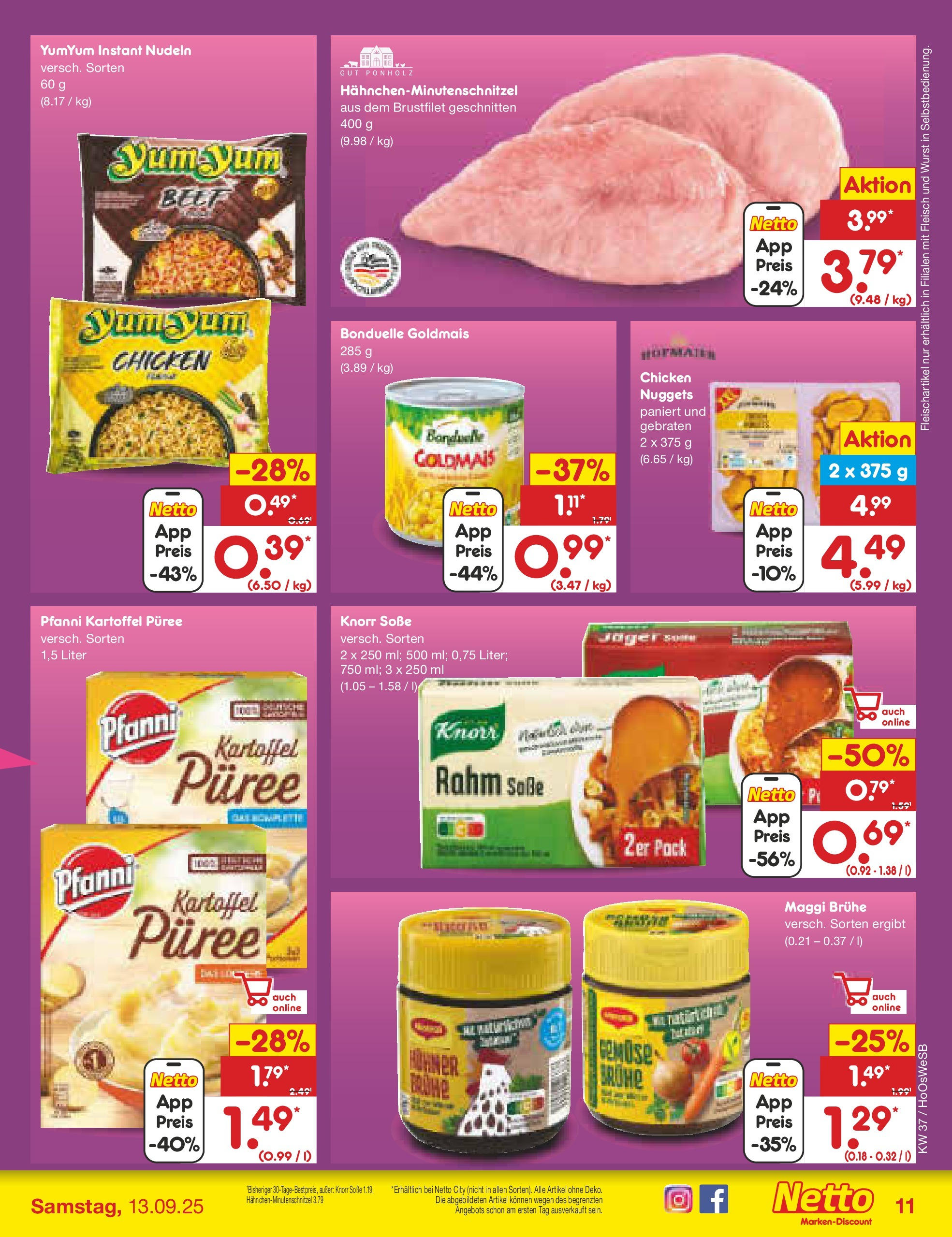 Netto Marken-Discount prospekt Hannover	 (ab 07.09.2025) » Angebote | Seite: 11 | Produkte: Maggi, Knorr, Soße, Fleisch