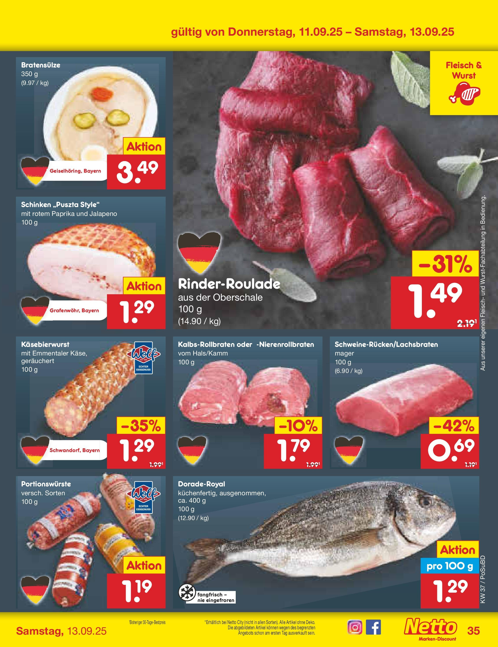 Netto Marken-Discount prospekt Regensburg (ab 08.09.2025) » Angebote | Seite: 51 | Produkte: Paprika, Wurst, Schinken, Fleisch Netto Marken-Discount prospekt Regensburg (ab 08.09.2025) » Angebote | Seite: 51 | Produkte: Paprika, Wurst, Schinken, Fleisch