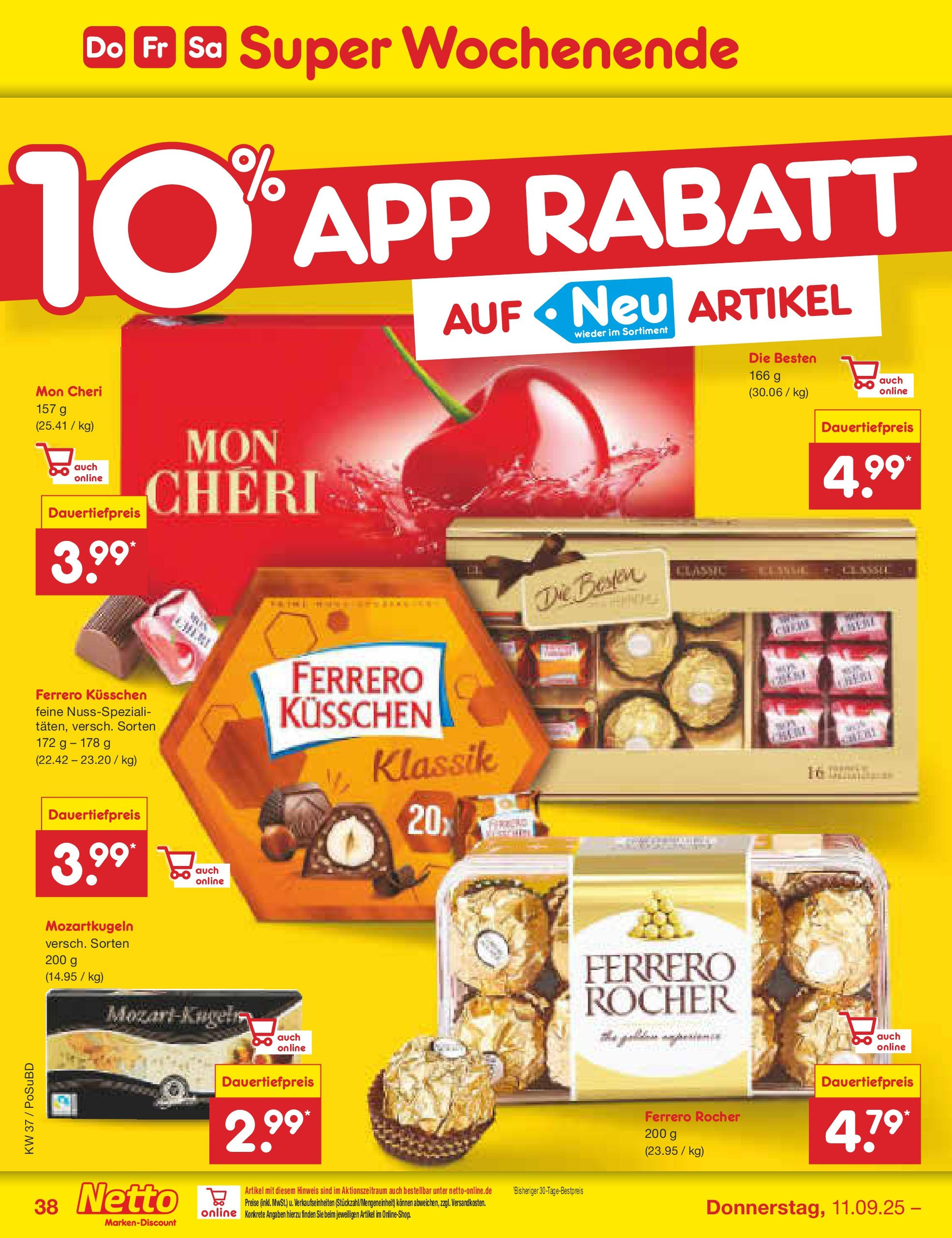 Netto Marken-Discount prospekt Regensburg (ab 08.09.2025) » Angebote | Seite: 54 | Produkte: Ferrero rocher, Mon cheri Netto Marken-Discount prospekt Regensburg (ab 08.09.2025) » Angebote | Seite: 54 | Produkte: Ferrero rocher, Mon cheri