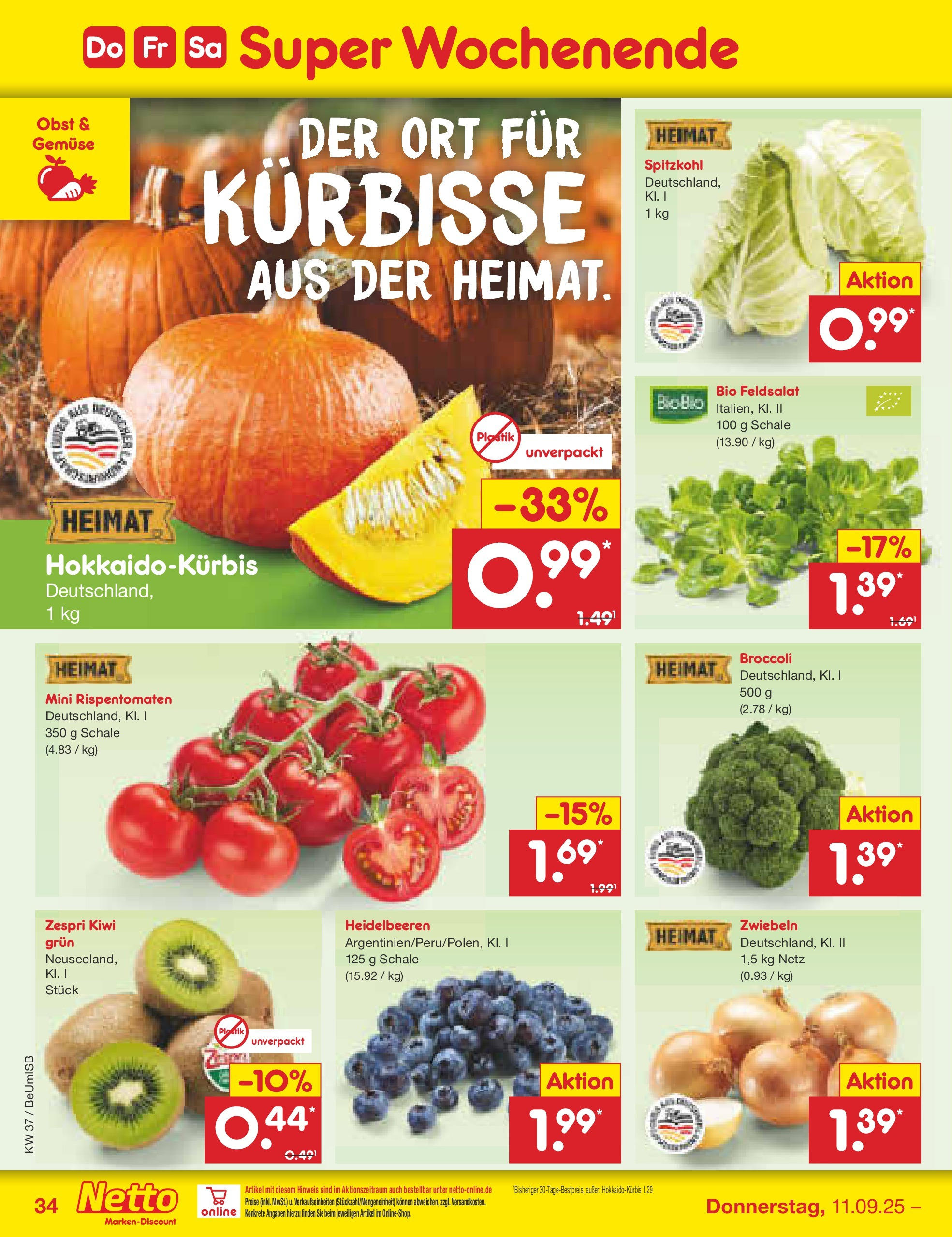 Netto Marken-Discount prospekt Kremmen (ab 07.09.2025) » Angebote | Seite: 50 | Produkte: Heidelbeeren, Zwiebeln, Gemüse, Obst Netto Marken-Discount prospekt Kremmen (ab 07.09.2025) » Angebote | Seite: 50 | Produkte: Heidelbeeren, Zwiebeln, Gemüse, Obst