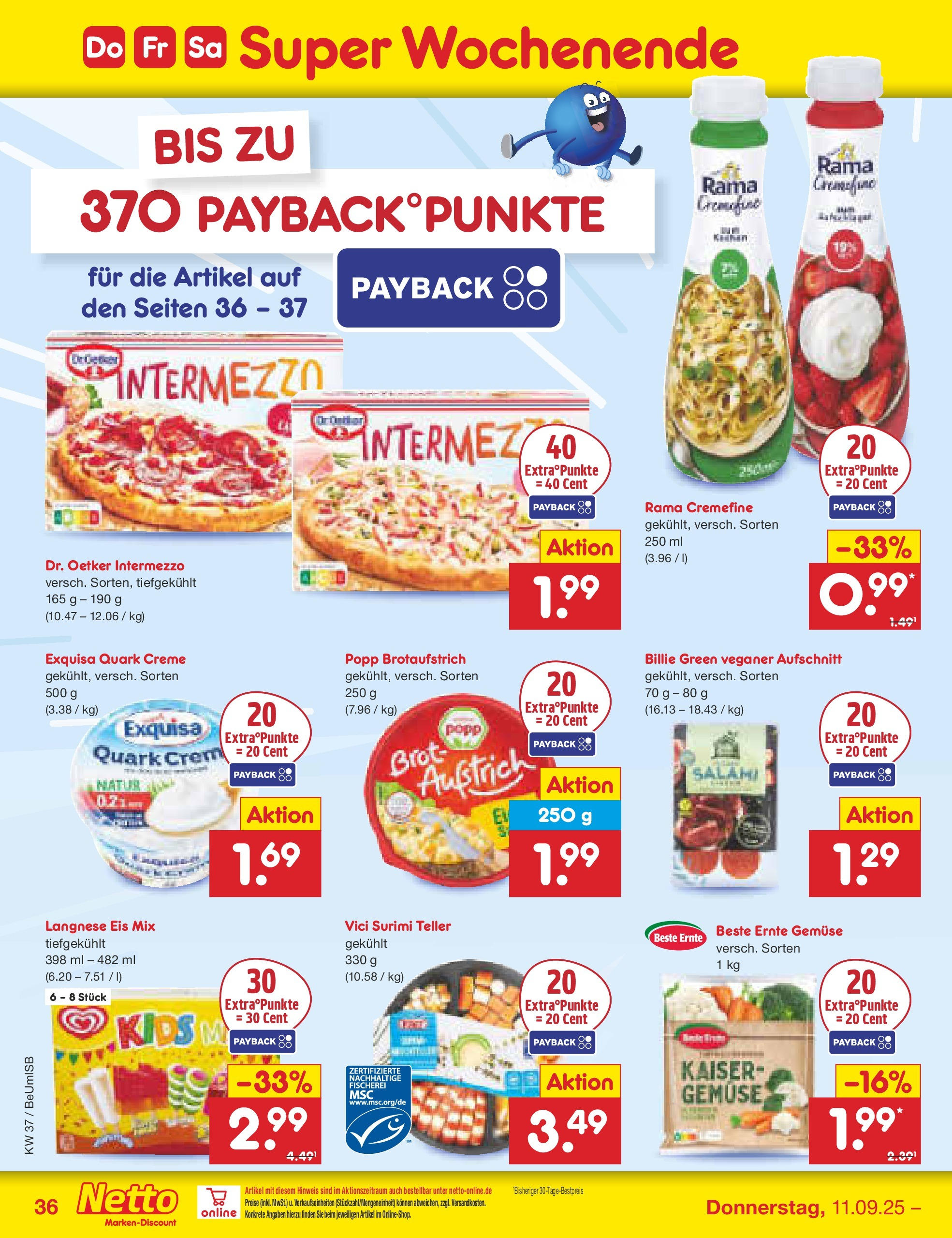 Netto Marken-Discount prospekt Kremmen (ab 07.09.2025) » Angebote | Seite: 52 | Produkte: Quark, Rama cremefine, Salami, Eis Netto Marken-Discount prospekt Kremmen (ab 07.09.2025) » Angebote | Seite: 52 | Produkte: Quark, Rama cremefine, Salami, Eis