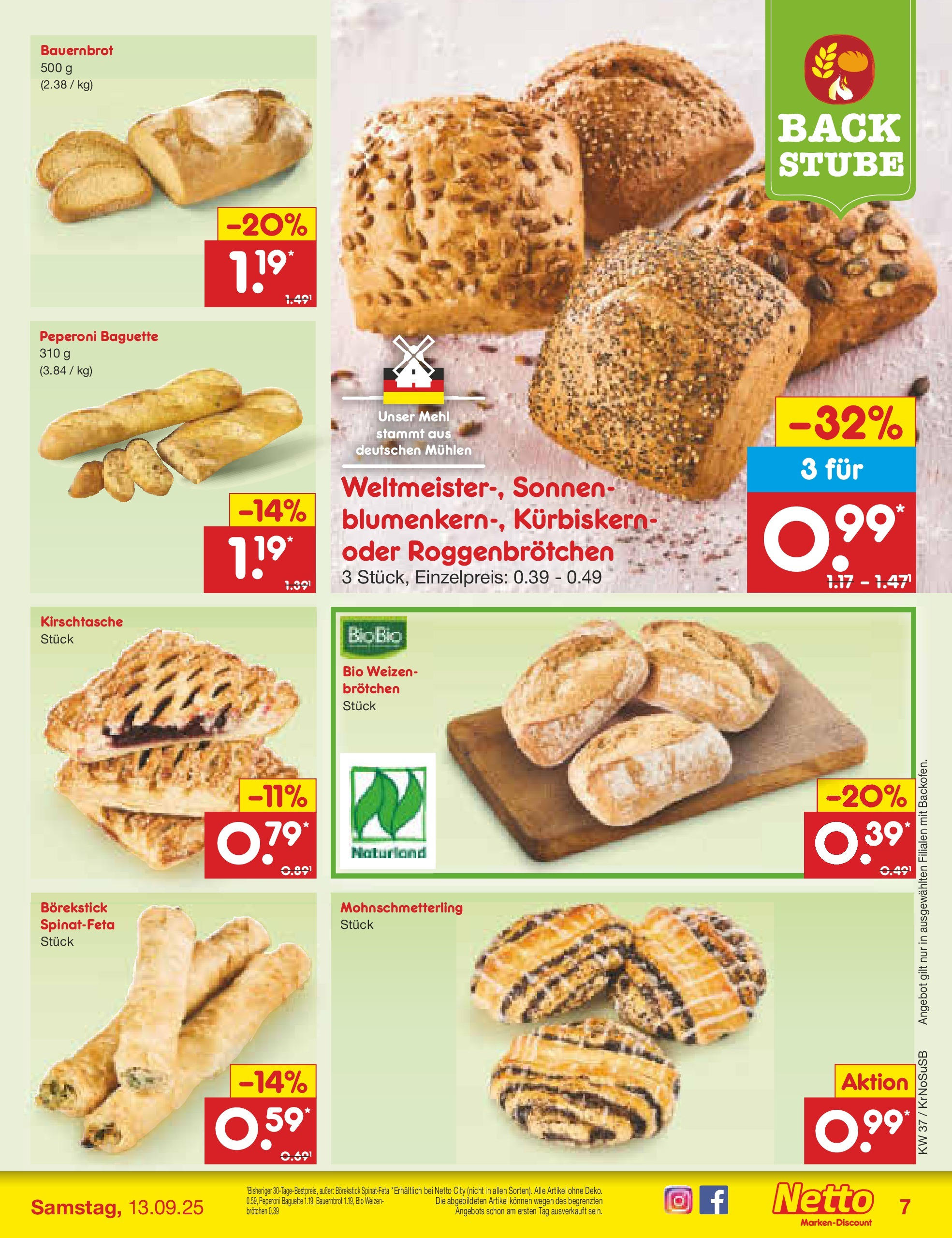Netto Marken-Discount prospekt Duisburg	 (ab 08.09.2025) » Angebote | Seite: 7 | Produkte: Mehl, Baguette