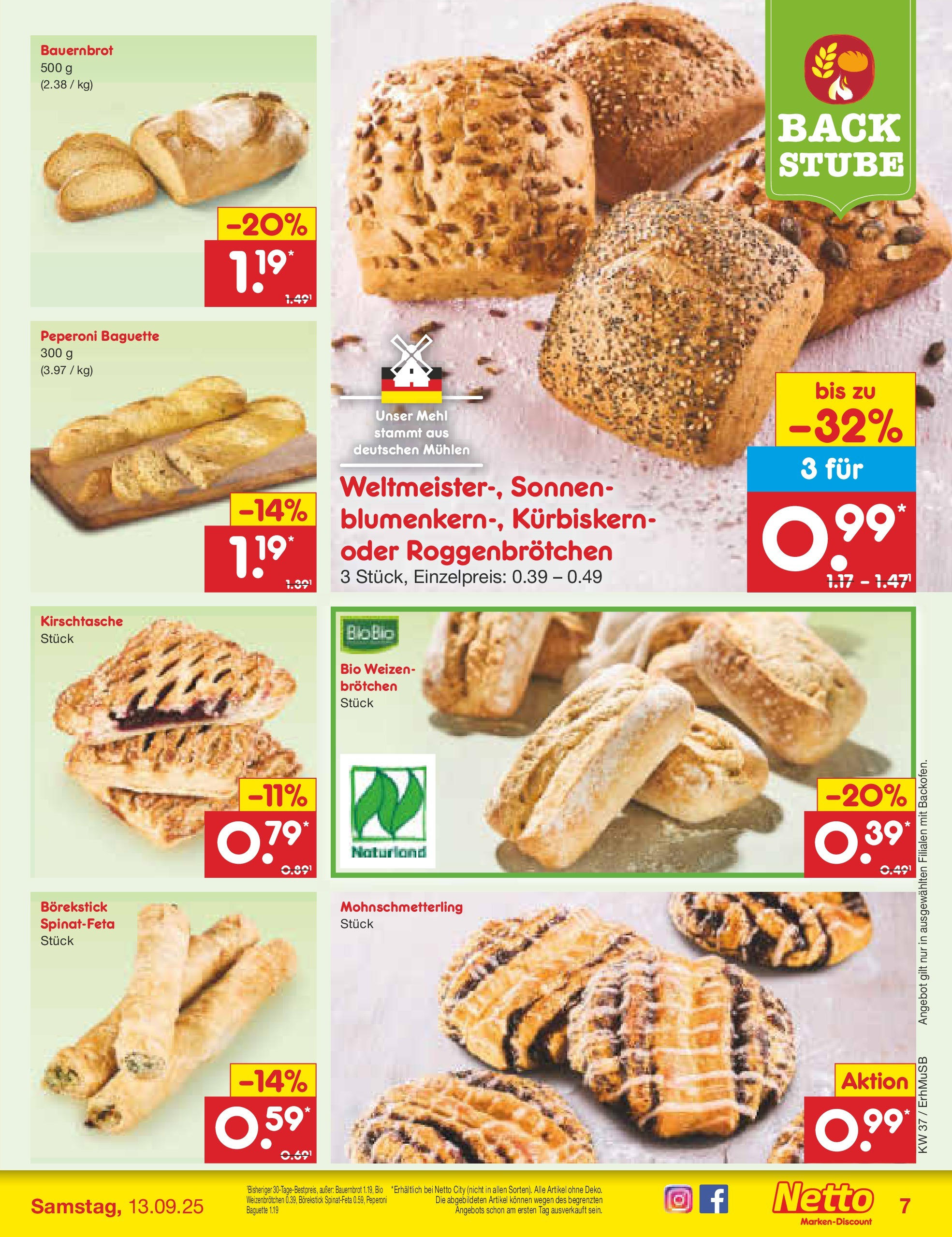 Netto Marken-Discount prospekt München (ab 08.09.2025) » Angebote | Seite: 7 | Produkte: Mehl, Baguette Netto Marken-Discount prospekt München (ab 08.09.2025) » Angebote | Seite: 7 | Produkte: Mehl, Baguette