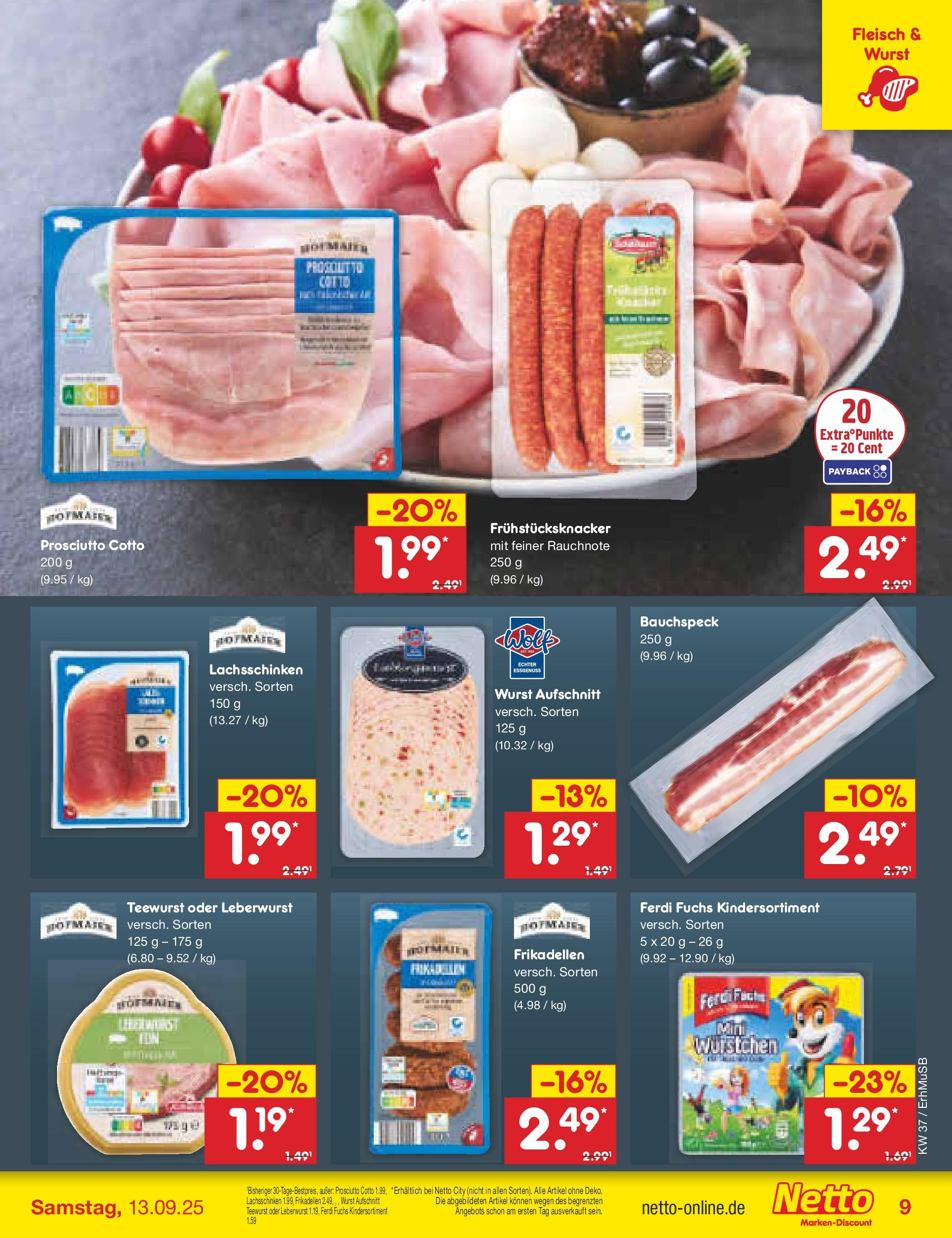Netto Marken-Discount prospekt München (ab 08.09.2025) » Angebote | Seite: 9 | Produkte: Wurst, Fleisch Netto Marken-Discount prospekt München (ab 08.09.2025) » Angebote | Seite: 9 | Produkte: Wurst, Fleisch