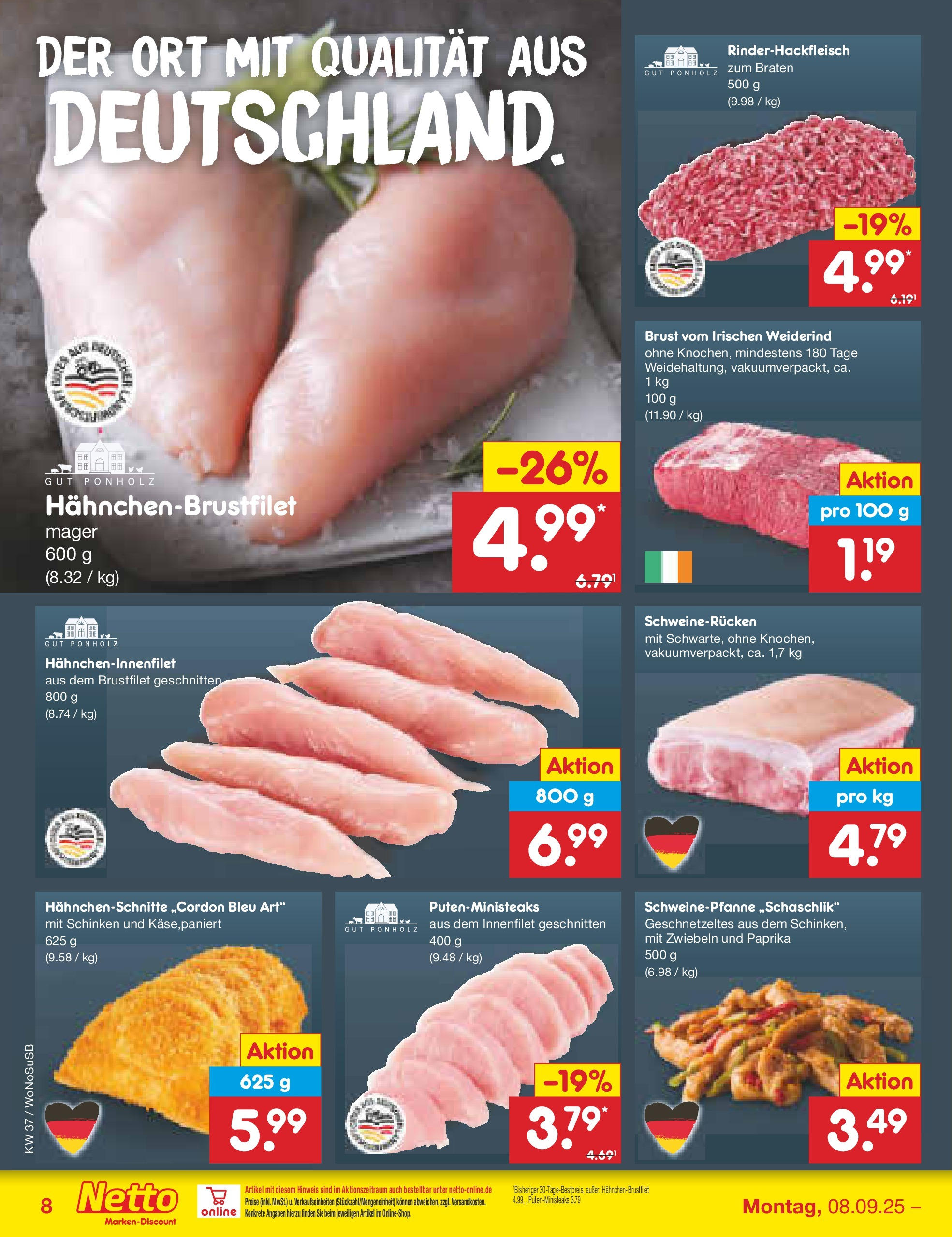Netto Marken-Discount prospekt Mannheim (ab 07.09.2025) » Angebote | Seite: 8 | Produkte: Zwiebeln, Paprika, Schweinerucken, Schinken Netto Marken-Discount prospekt Mannheim (ab 07.09.2025) » Angebote | Seite: 8 | Produkte: Zwiebeln, Paprika, Schweinerucken, Schinken
