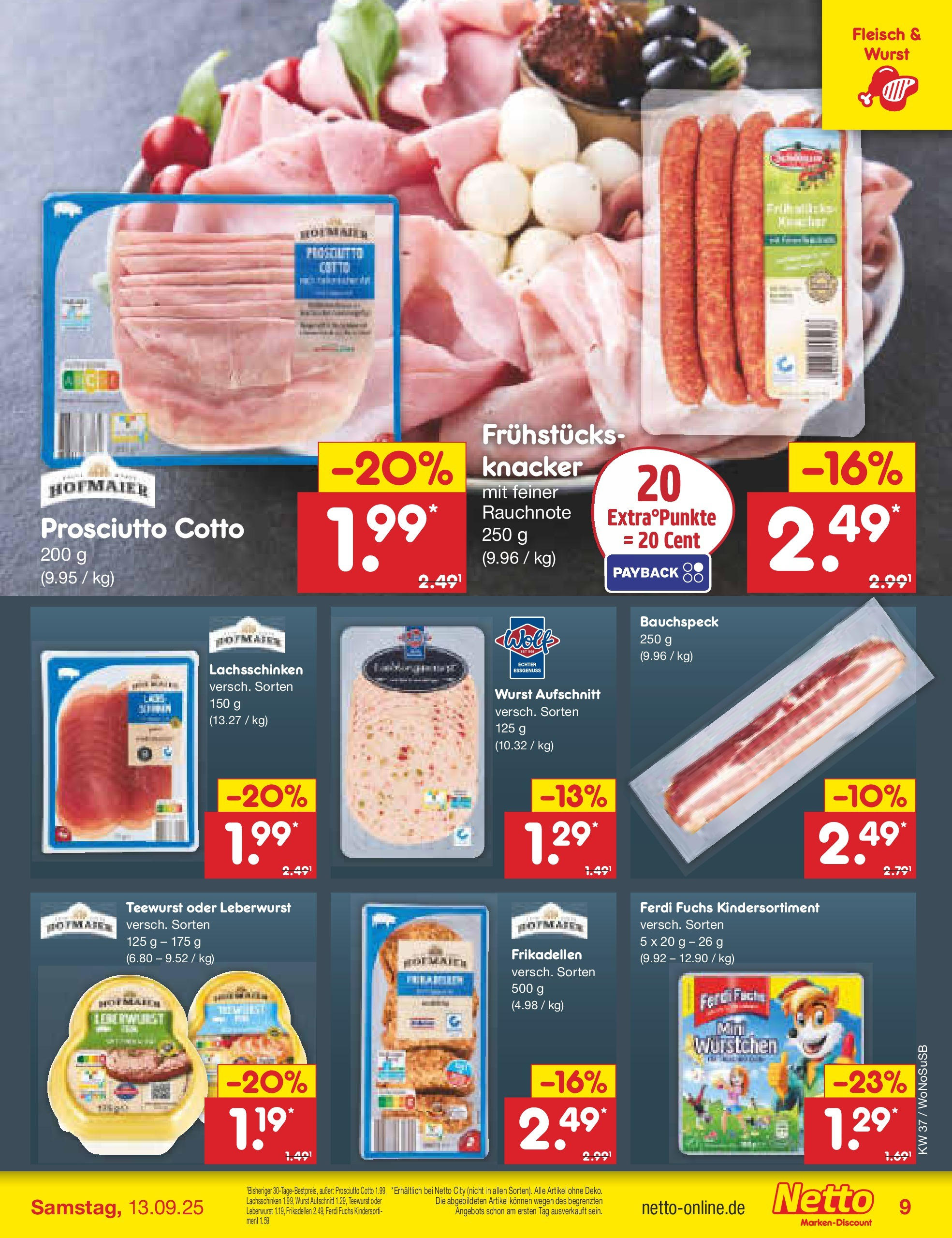 Netto Marken-Discount prospekt Mannheim (ab 07.09.2025) » Angebote | Seite: 9 | Produkte: Wurst, Fleisch Netto Marken-Discount prospekt Mannheim (ab 07.09.2025) » Angebote | Seite: 9 | Produkte: Wurst, Fleisch