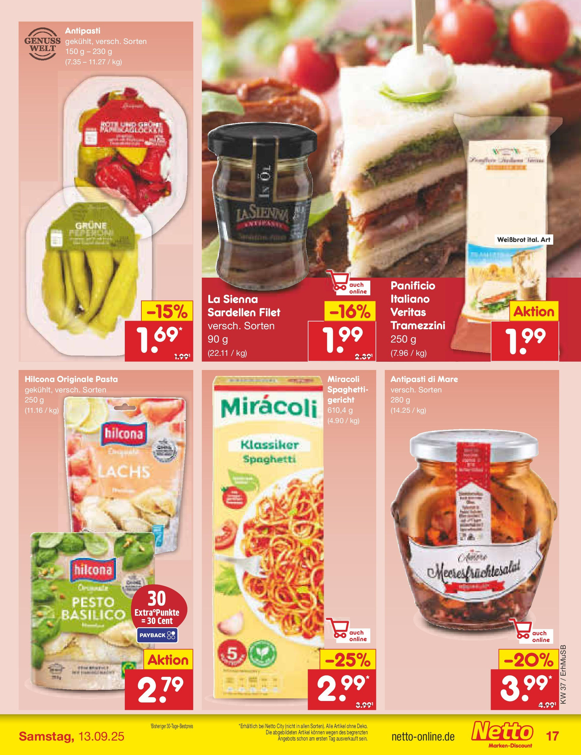 Netto Marken-Discount prospekt München (ab 08.09.2025) » Angebote | Seite: 17 | Produkte: Lachs, Pasta Netto Marken-Discount prospekt München (ab 08.09.2025) » Angebote | Seite: 17 | Produkte: Lachs, Pasta