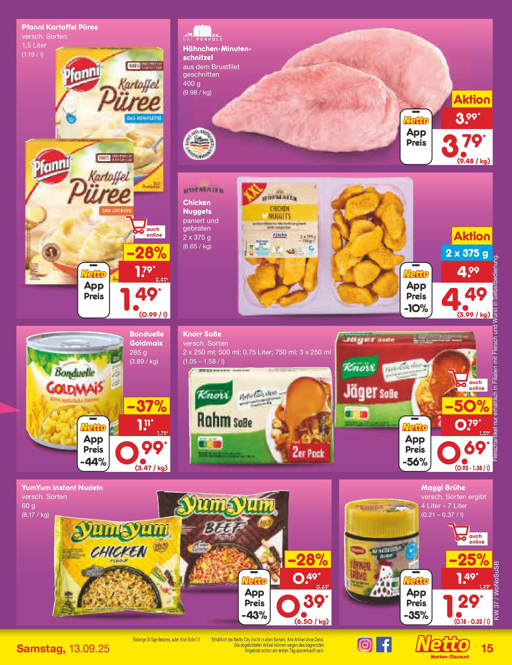 Netto Marken-Discount prospekt Mannheim (ab 07.09.2025) » Angebote | Seite: 15 | Produkte: Maggi, Knorr, Schnitzel, Soße Netto Marken-Discount prospekt Mannheim (ab 07.09.2025) » Angebote | Seite: 15 | Produkte: Maggi, Knorr, Schnitzel, Soße
