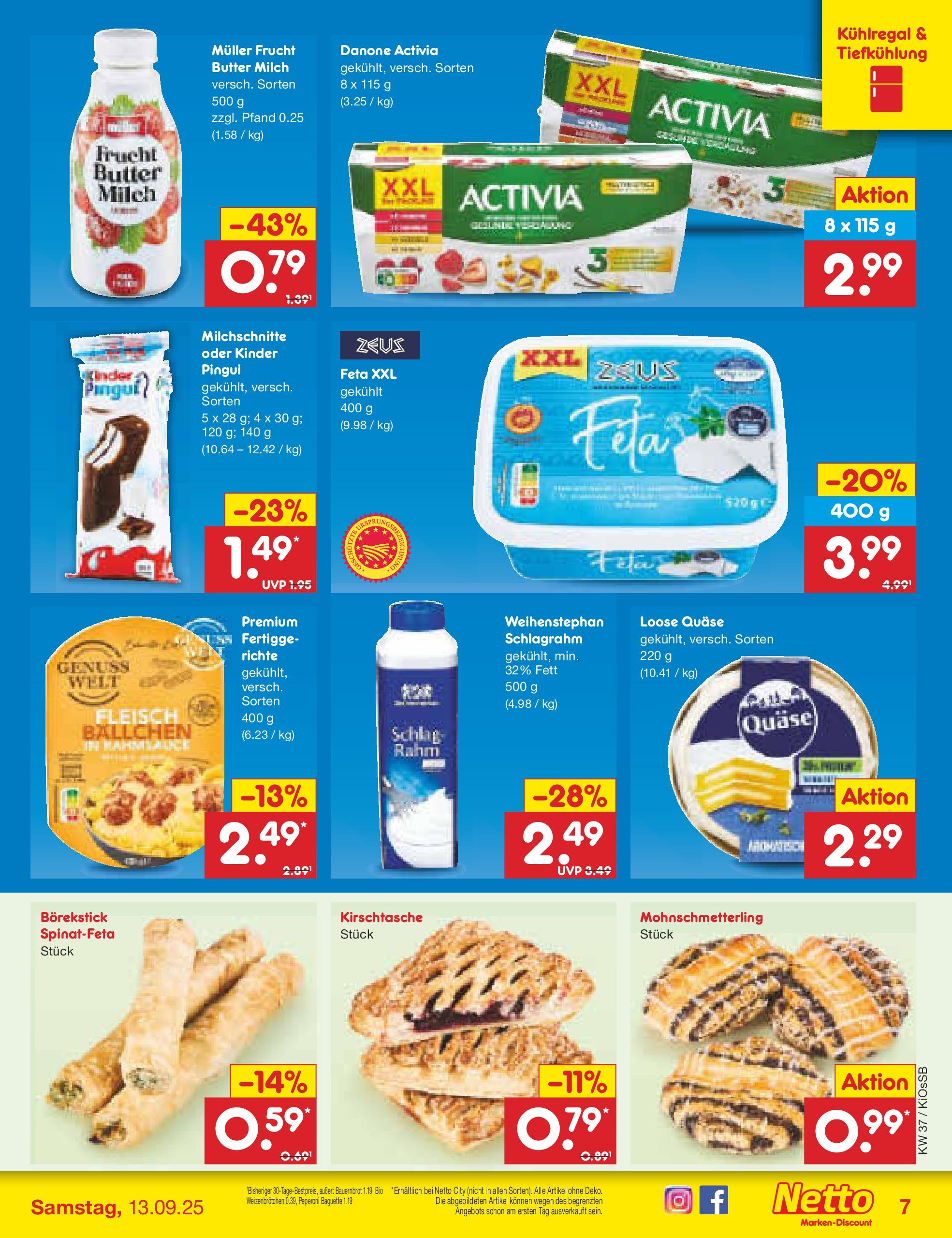Netto Marken-Discount prospekt Oberasbach (ab 07.09.2025) » Angebote | Seite: 7 | Produkte: Activia, Milch, Butter, Fleisch Netto Marken-Discount prospekt Oberasbach (ab 07.09.2025) » Angebote | Seite: 7 | Produkte: Activia, Milch, Butter, Fleisch