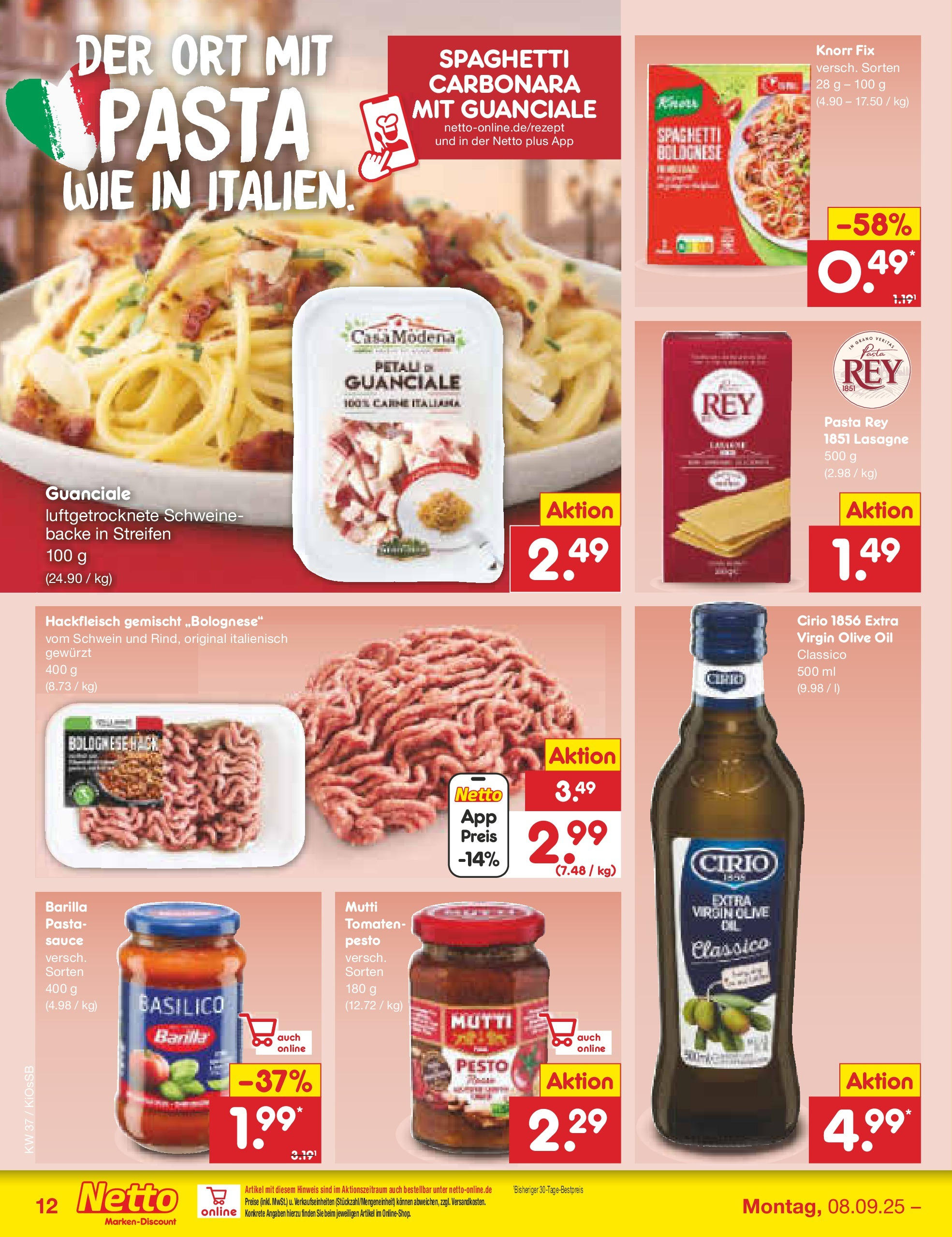 Netto Marken-Discount prospekt Oberasbach (ab 07.09.2025) » Angebote | Seite: 12 | Produkte: Knorr fix, Tomaten, Knorr, Pasta Netto Marken-Discount prospekt Oberasbach (ab 07.09.2025) » Angebote | Seite: 12 | Produkte: Knorr fix, Tomaten, Knorr, Pasta