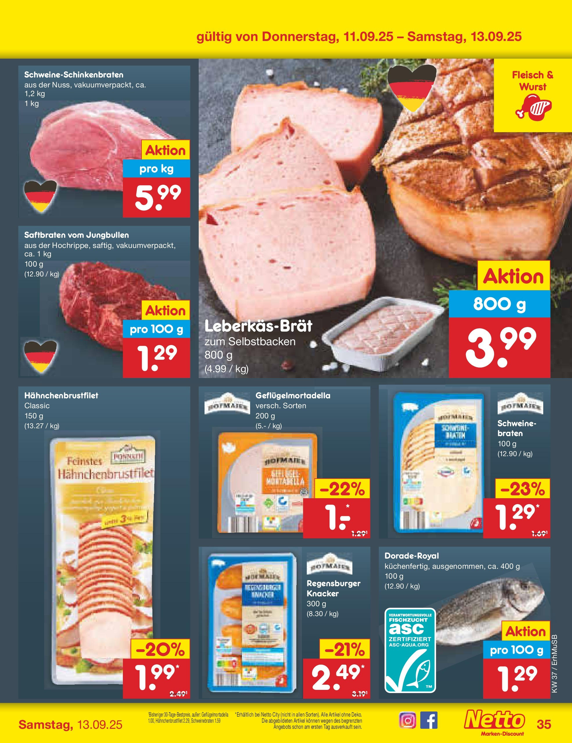 Netto Marken-Discount prospekt München (ab 08.09.2025) » Angebote | Seite: 51 | Produkte: Wurst, Fleisch Netto Marken-Discount prospekt München (ab 08.09.2025) » Angebote | Seite: 51 | Produkte: Wurst, Fleisch