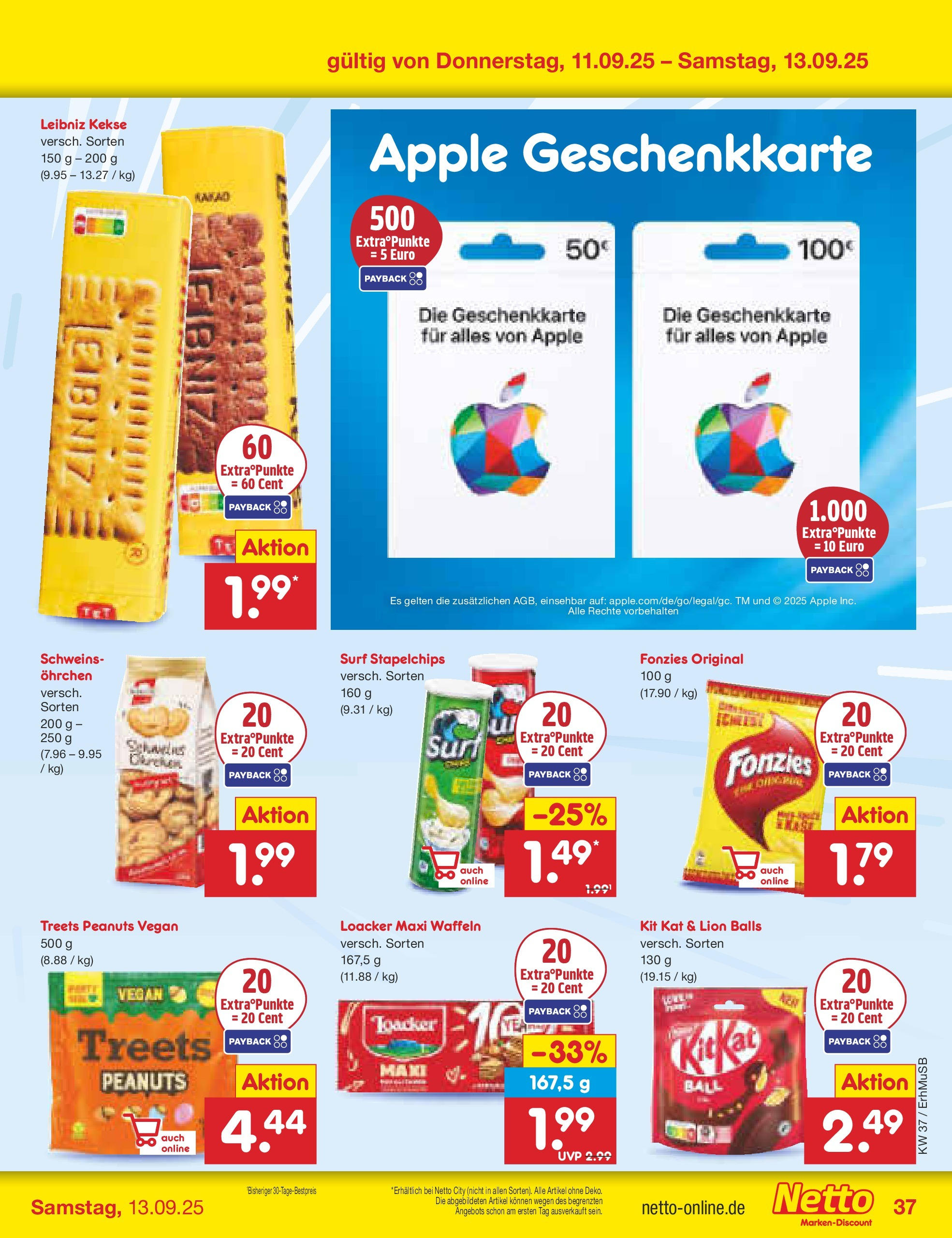 Netto Marken-Discount prospekt München (ab 08.09.2025) » Angebote | Seite: 53 | Produkte: Apple, Waffeln, Kekse Netto Marken-Discount prospekt München (ab 08.09.2025) » Angebote | Seite: 53 | Produkte: Apple, Waffeln, Kekse
