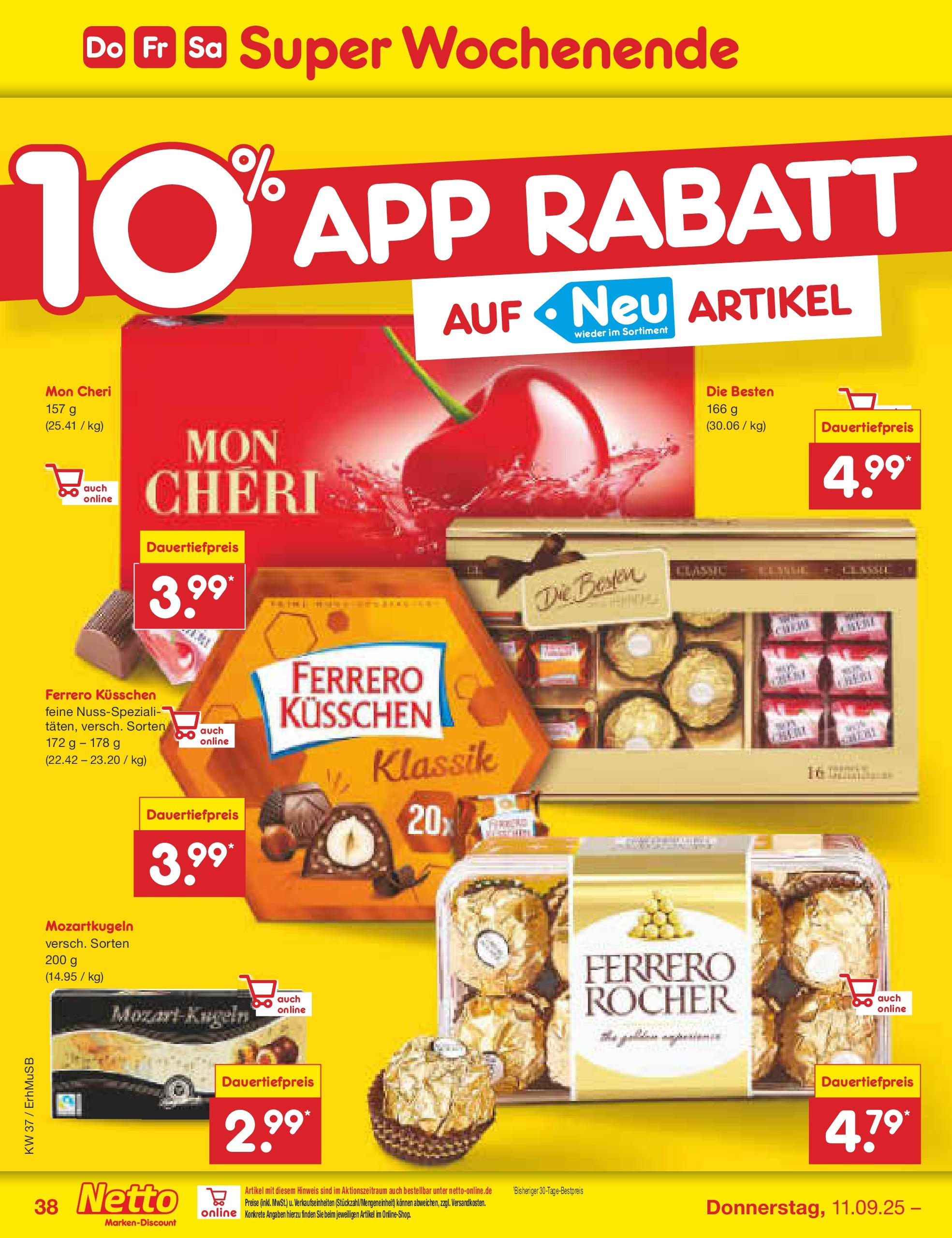 Netto Marken-Discount prospekt München (ab 08.09.2025) » Angebote | Seite: 54 | Produkte: Mon cheri Netto Marken-Discount prospekt München (ab 08.09.2025) » Angebote | Seite: 54 | Produkte: Mon cheri