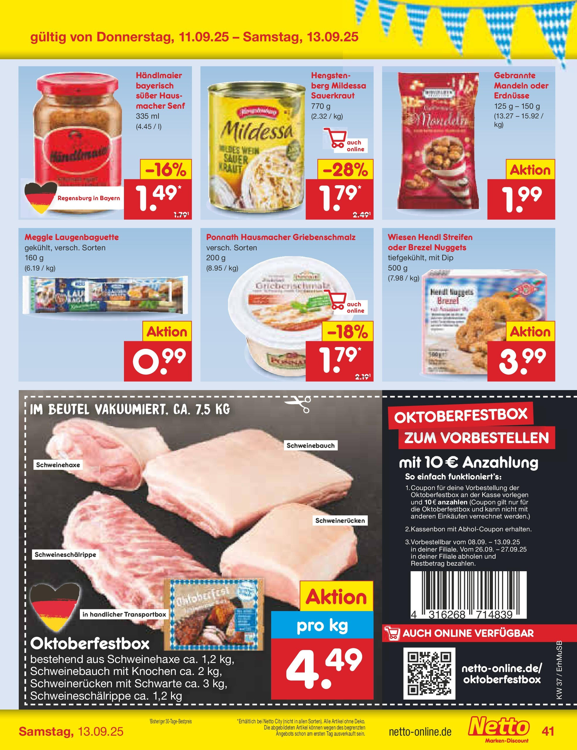 Netto Marken-Discount prospekt München (ab 08.09.2025) » Angebote | Seite: 59 | Produkte: Erdnüsse, Schweinebauch, Mandeln, Kraut Netto Marken-Discount prospekt München (ab 08.09.2025) » Angebote | Seite: 59 | Produkte: Erdnüsse, Schweinebauch, Mandeln, Kraut
