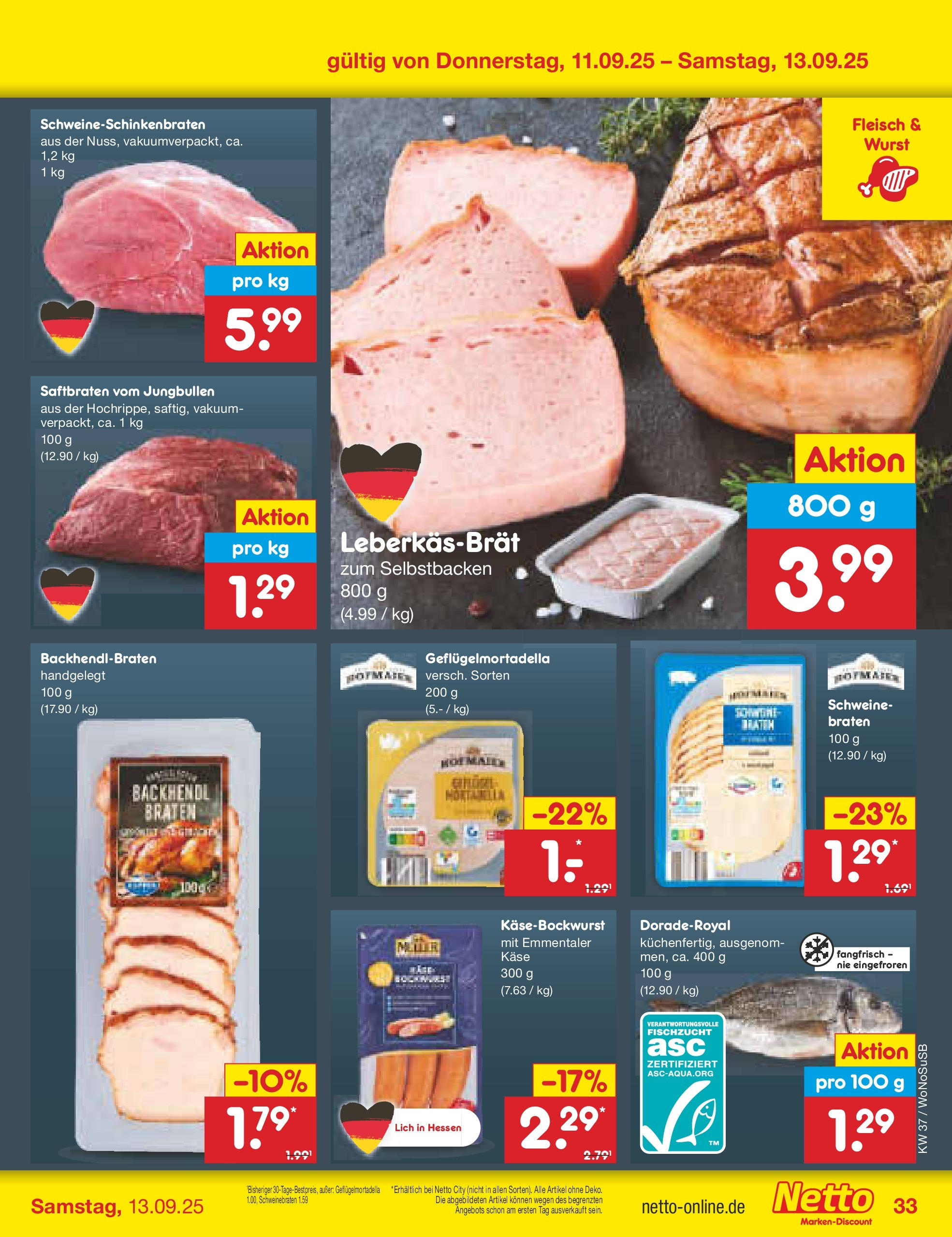 Netto Marken-Discount prospekt Mannheim (ab 07.09.2025) » Angebote | Seite: 49 | Produkte: Käse, Wurst, Fleisch Netto Marken-Discount prospekt Mannheim (ab 07.09.2025) » Angebote | Seite: 49 | Produkte: Käse, Wurst, Fleisch