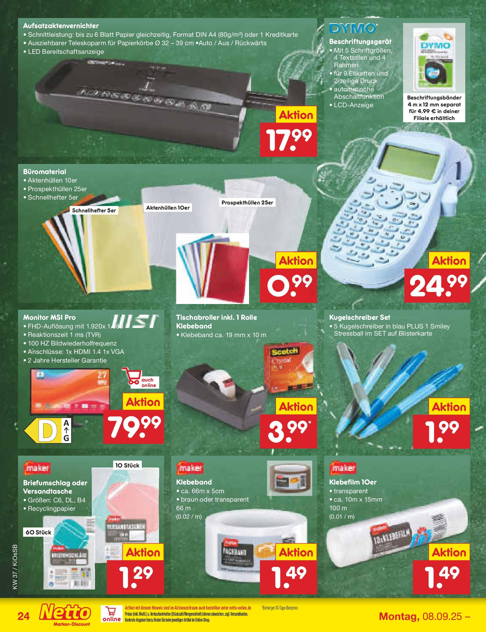 Netto Marken-Discount prospekt Oberasbach (ab 07.09.2025) » Angebote | Seite: 38 | Produkte: Monitor Netto Marken-Discount prospekt Oberasbach (ab 07.09.2025) » Angebote | Seite: 38 | Produkte: Monitor