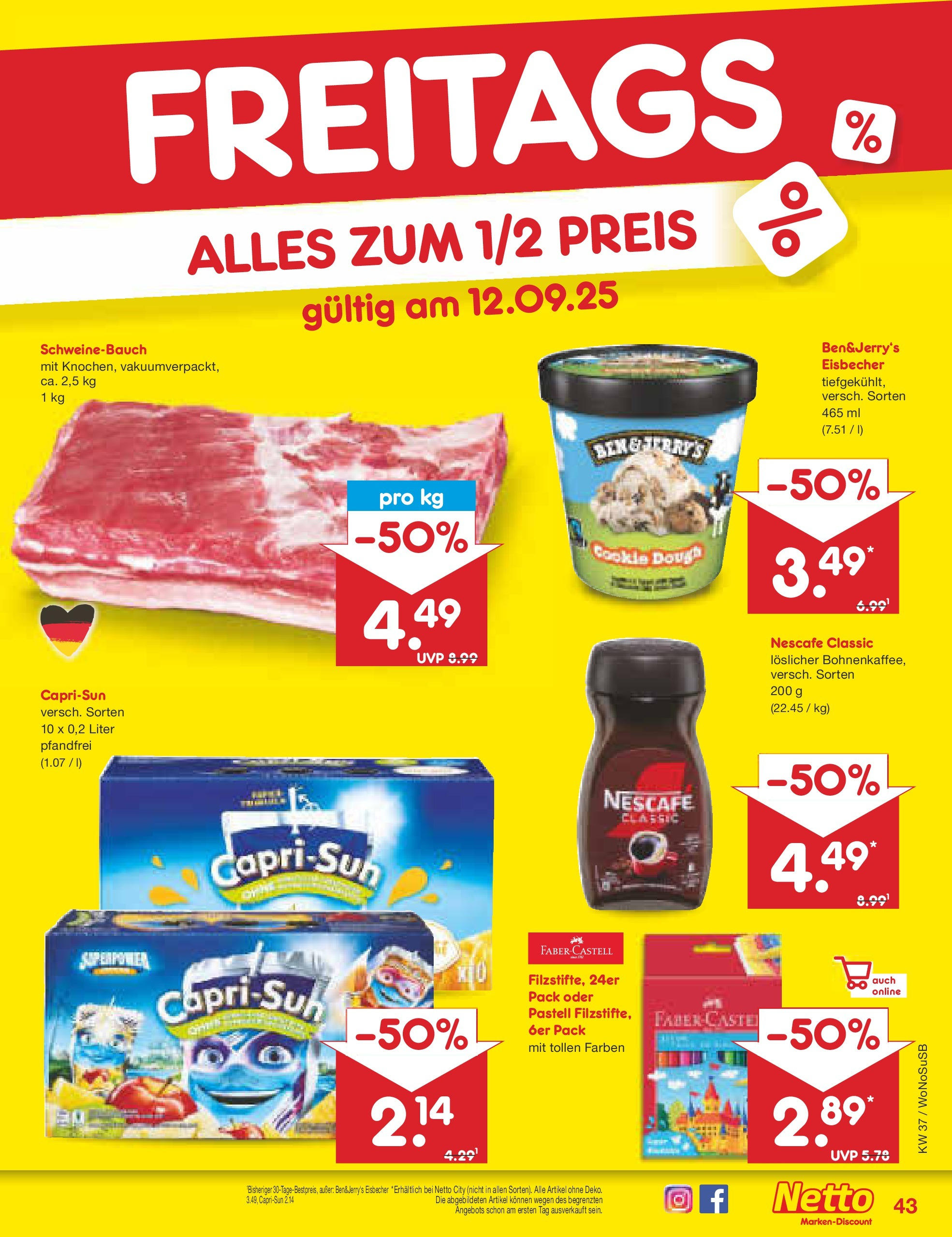 Netto Marken-Discount prospekt Mannheim (ab 07.09.2025) » Angebote | Seite: 63 | Produkte: Nescafe, Capri sun, Schweinebauch, Nescafe classic Netto Marken-Discount prospekt Mannheim (ab 07.09.2025) » Angebote | Seite: 63 | Produkte: Nescafe, Capri sun, Schweinebauch, Nescafe classic