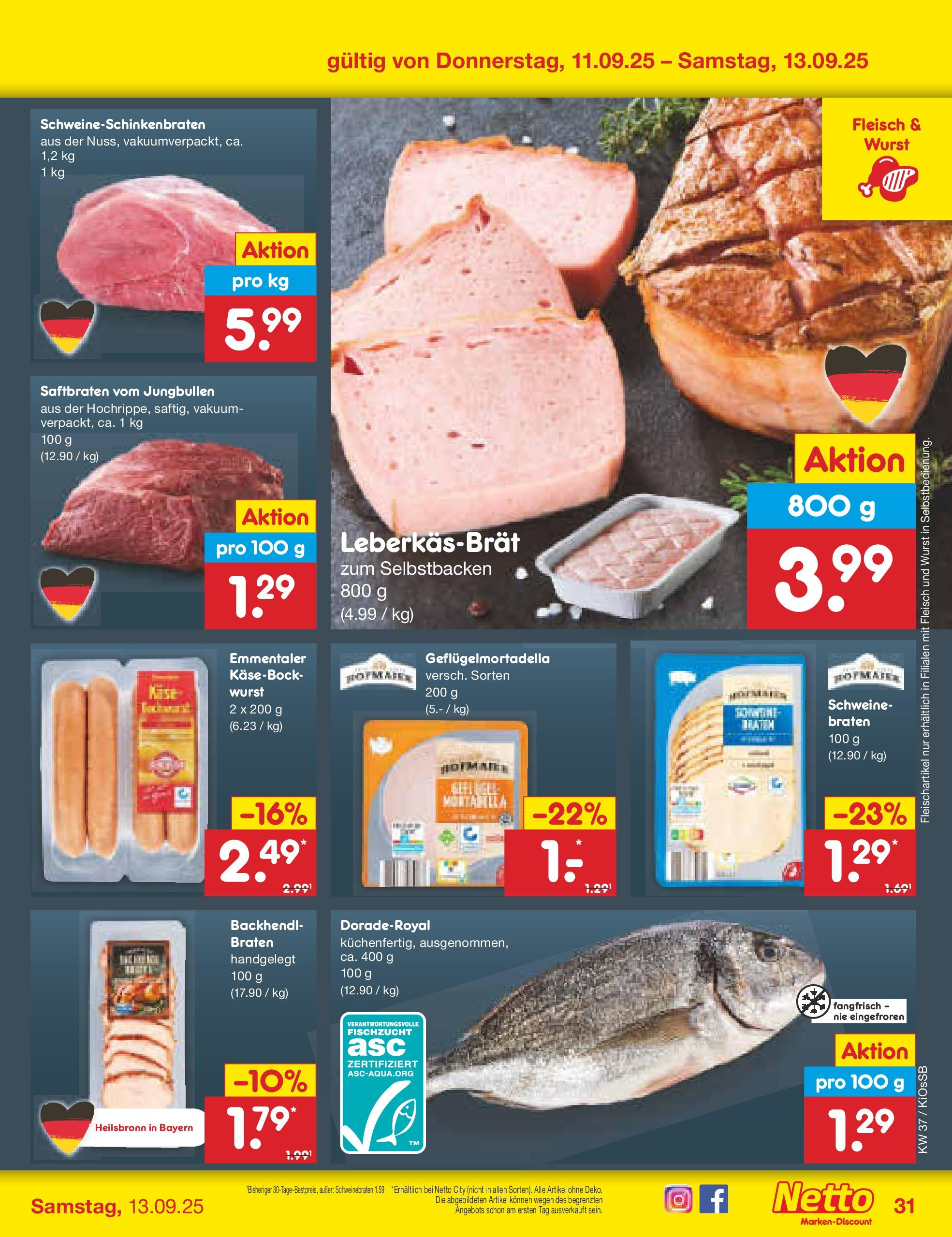 Netto Marken-Discount prospekt Oberasbach (ab 07.09.2025) » Angebote | Seite: 47 | Produkte: Wurst, Fleisch Netto Marken-Discount prospekt Oberasbach (ab 07.09.2025) » Angebote | Seite: 47 | Produkte: Wurst, Fleisch