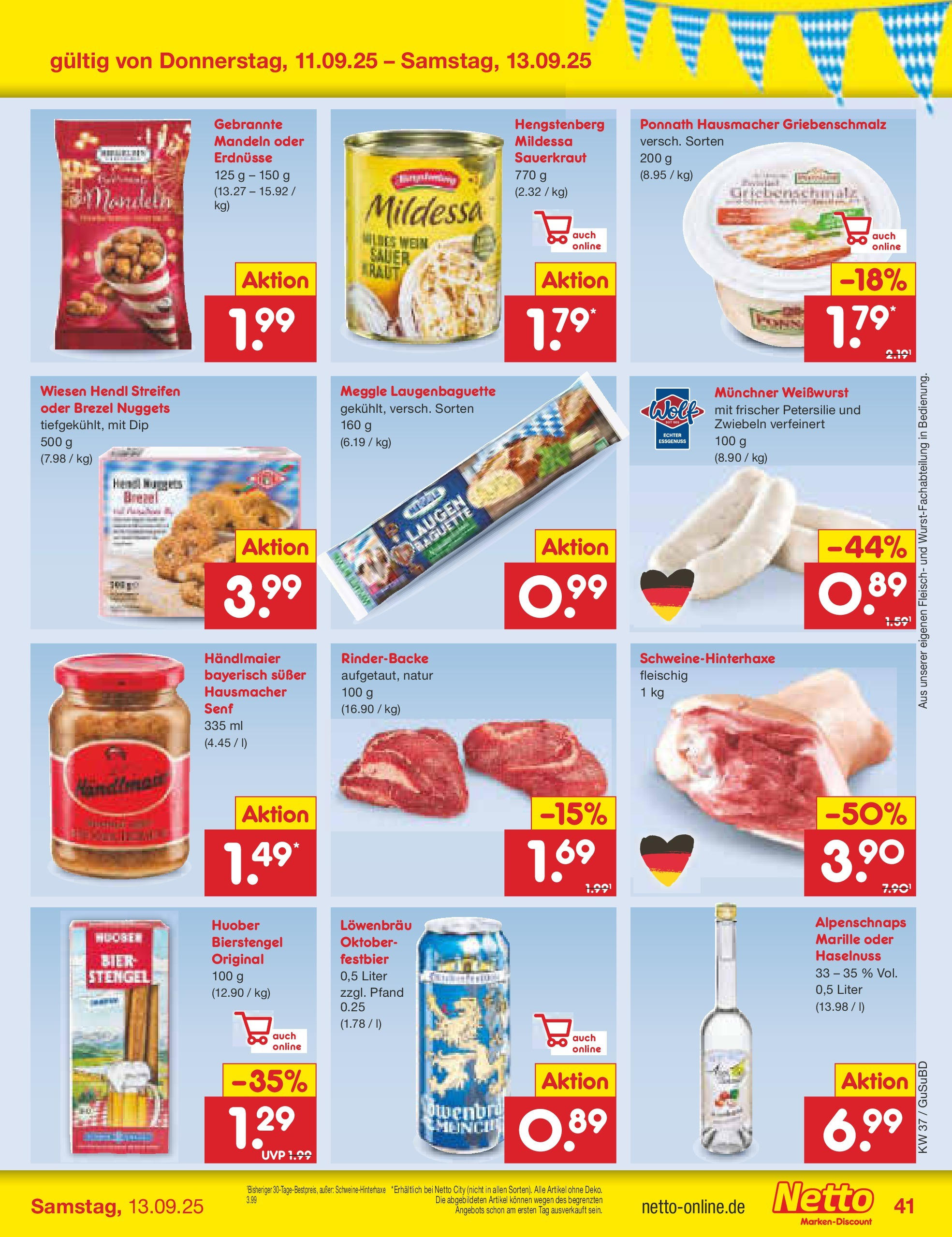 Netto Marken-Discount prospekt Glauchau	 (ab 07.09.2025) » Angebote | Seite: 59 | Produkte: Baguette, Zwiebeln, Kraut, Fleisch