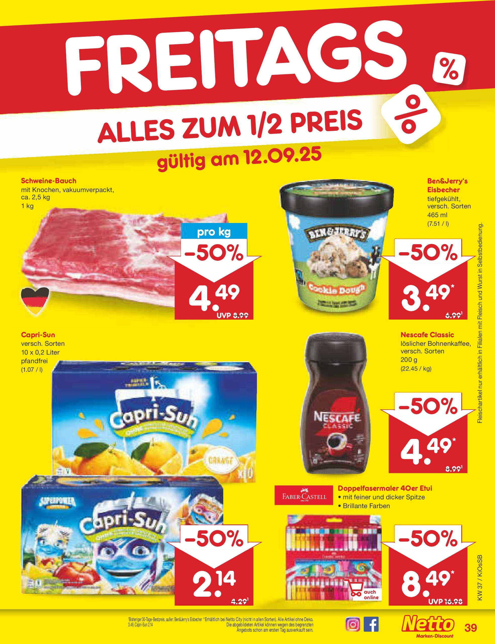 Netto Marken-Discount prospekt Oberasbach (ab 07.09.2025) » Angebote | Seite: 59 | Produkte: Nescafe, Schweinebauch, Wurst, Fleisch Netto Marken-Discount prospekt Oberasbach (ab 07.09.2025) » Angebote | Seite: 59 | Produkte: Nescafe, Schweinebauch, Wurst, Fleisch