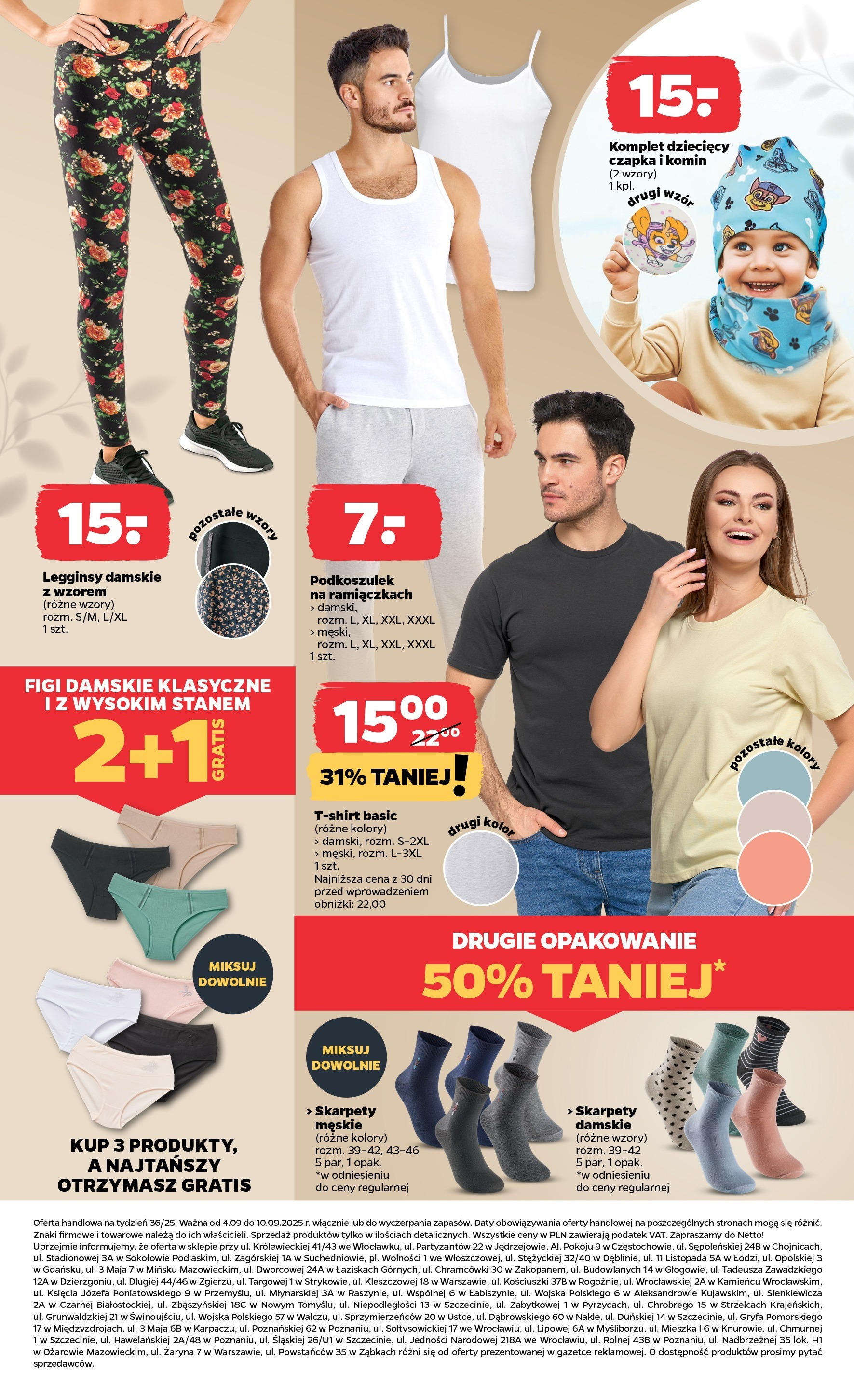 Netto gazetka - Non Food od 04.09.2025 | Promocje | Strona: 8 | Produkty: Skarpety, Czapka, Legginsy damskie, Skarpety męskie Netto gazetka - Non Food od 04.09.2025 - Aktualne promocje | Strona: 8 | Produkty: Skarpety, Czapka, Legginsy damskie, Skarpety męskie