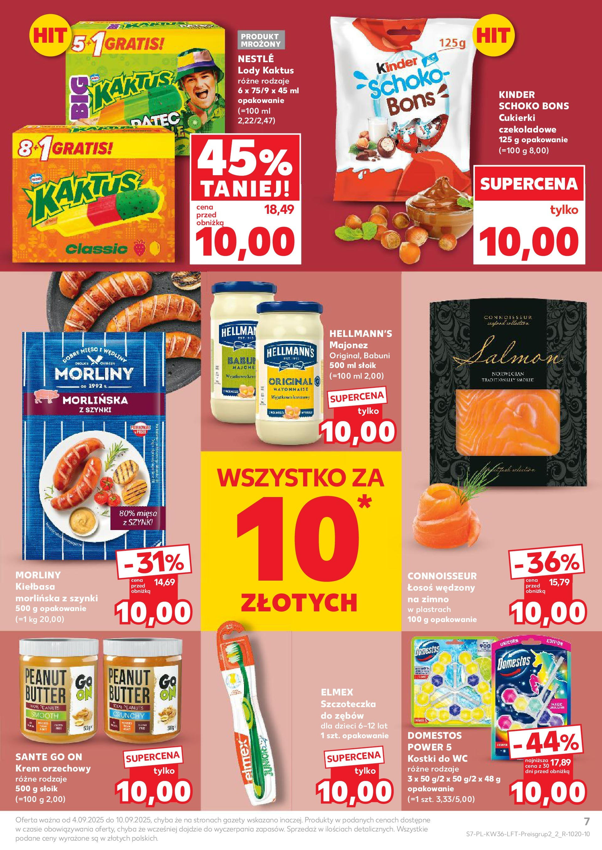 Kaufland gazetka (04.09.2025) - od jutra | Strona: 7 | Produkty: Cukierki czekoladowe, Łosoś wędzony, Domestos, Lody Kaufland gazetka od 04.09.2025 - od jutra PDF | Strona: 7 | Produkty: Cukierki czekoladowe, Łosoś wędzony, Domestos, Lody