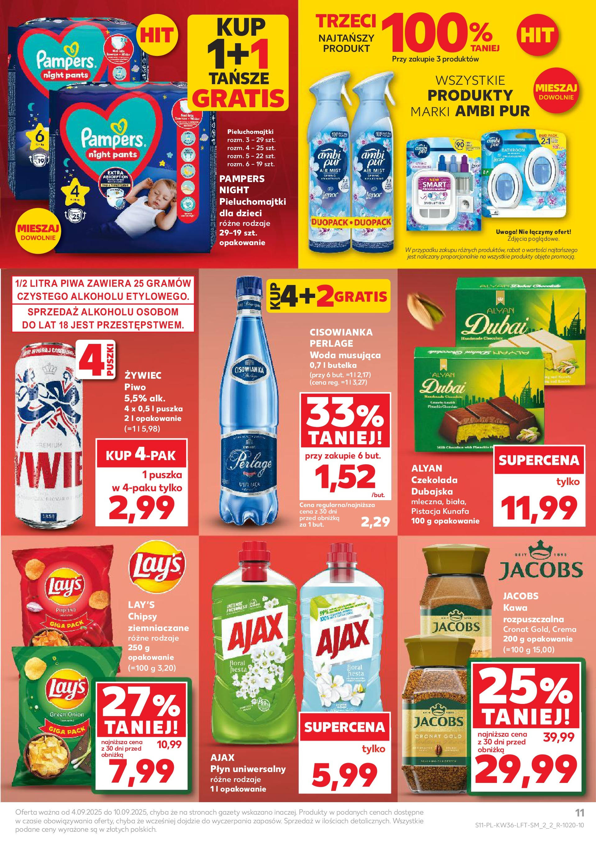 Kaufland gazetka (04.09.2025) - od jutra | Strona: 11 | Produkty: Pampers, Kawa, Czekolada, Woda Kaufland gazetka od 04.09.2025 - od jutra PDF | Strona: 11 | Produkty: Pampers, Kawa, Czekolada, Woda