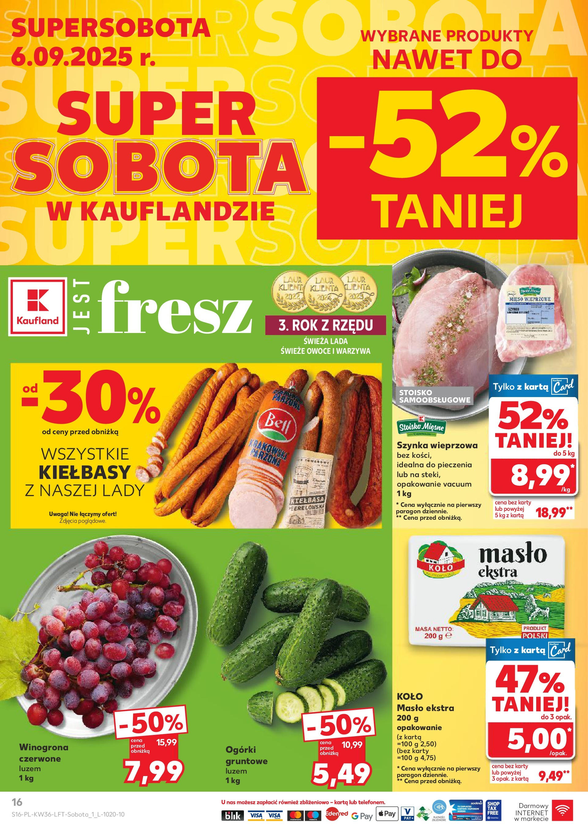 Kaufland gazetka (04.09.2025) - od jutra | Strona: 16 | Produkty: Karta, Mięso, Bell, Masło Kaufland gazetka od 04.09.2025 - od jutra PDF | Strona: 16 | Produkty: Karta, Mięso, Bell, Masło