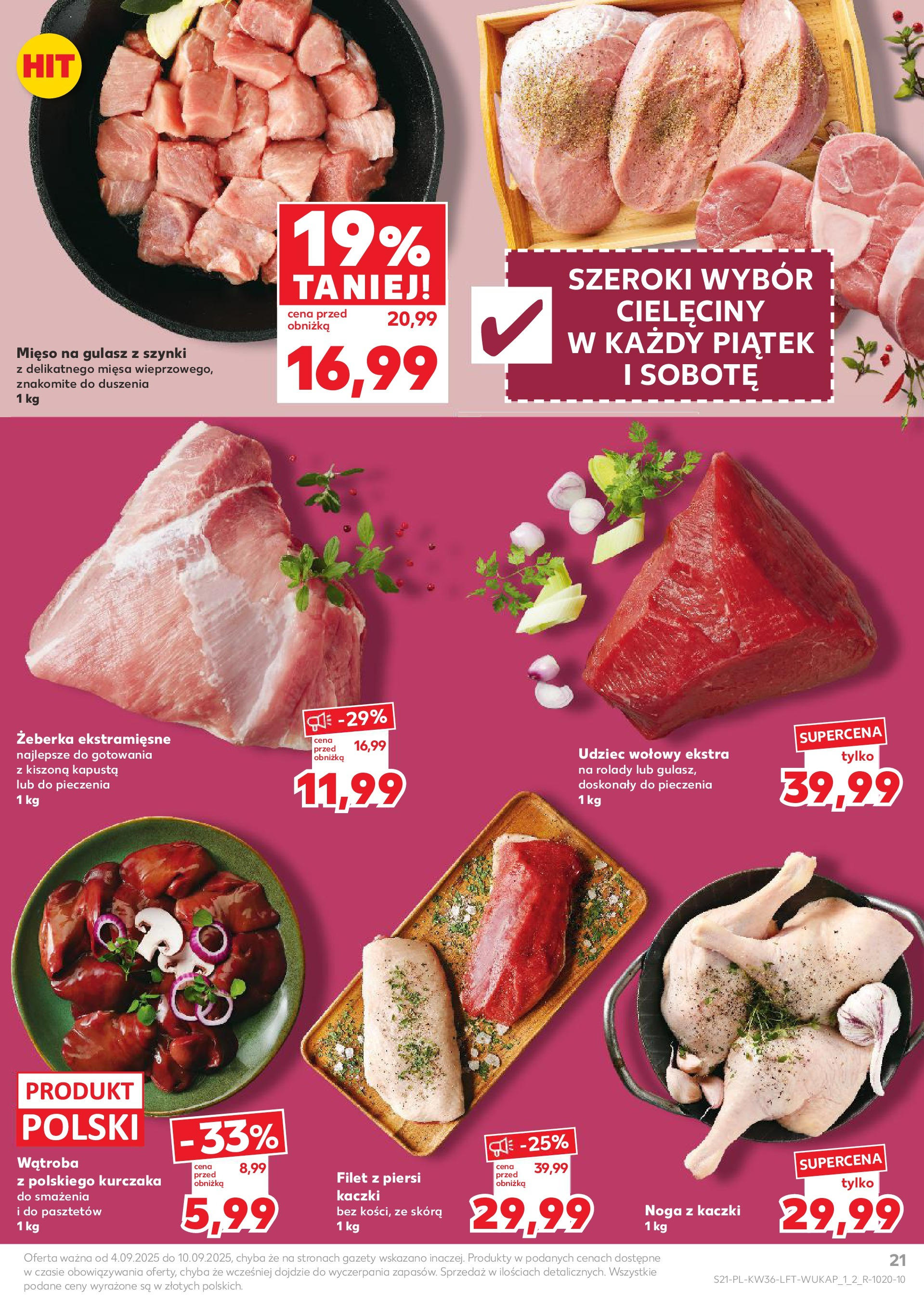 Kaufland gazetka (04.09.2025) - od jutra | Strona: 21 | Produkty: Kapusta, Piersi, Mięso na gulasz, Gulasz Kaufland gazetka od 04.09.2025 - od jutra PDF | Strona: 21 | Produkty: Kapusta, Piersi, Mięso na gulasz, Gulasz