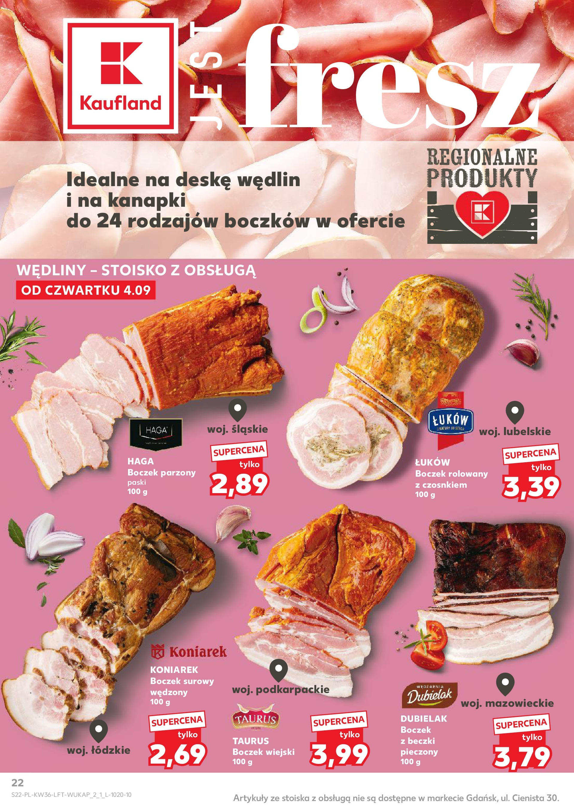 Kaufland gazetka (04.09.2025) - od jutra | Strona: 22 | Produkty: Boczek, Boczek parzony, Wędliny, Boczek surowy Kaufland gazetka od 04.09.2025 - od jutra PDF | Strona: 22 | Produkty: Boczek, Boczek parzony, Wędliny, Boczek surowy