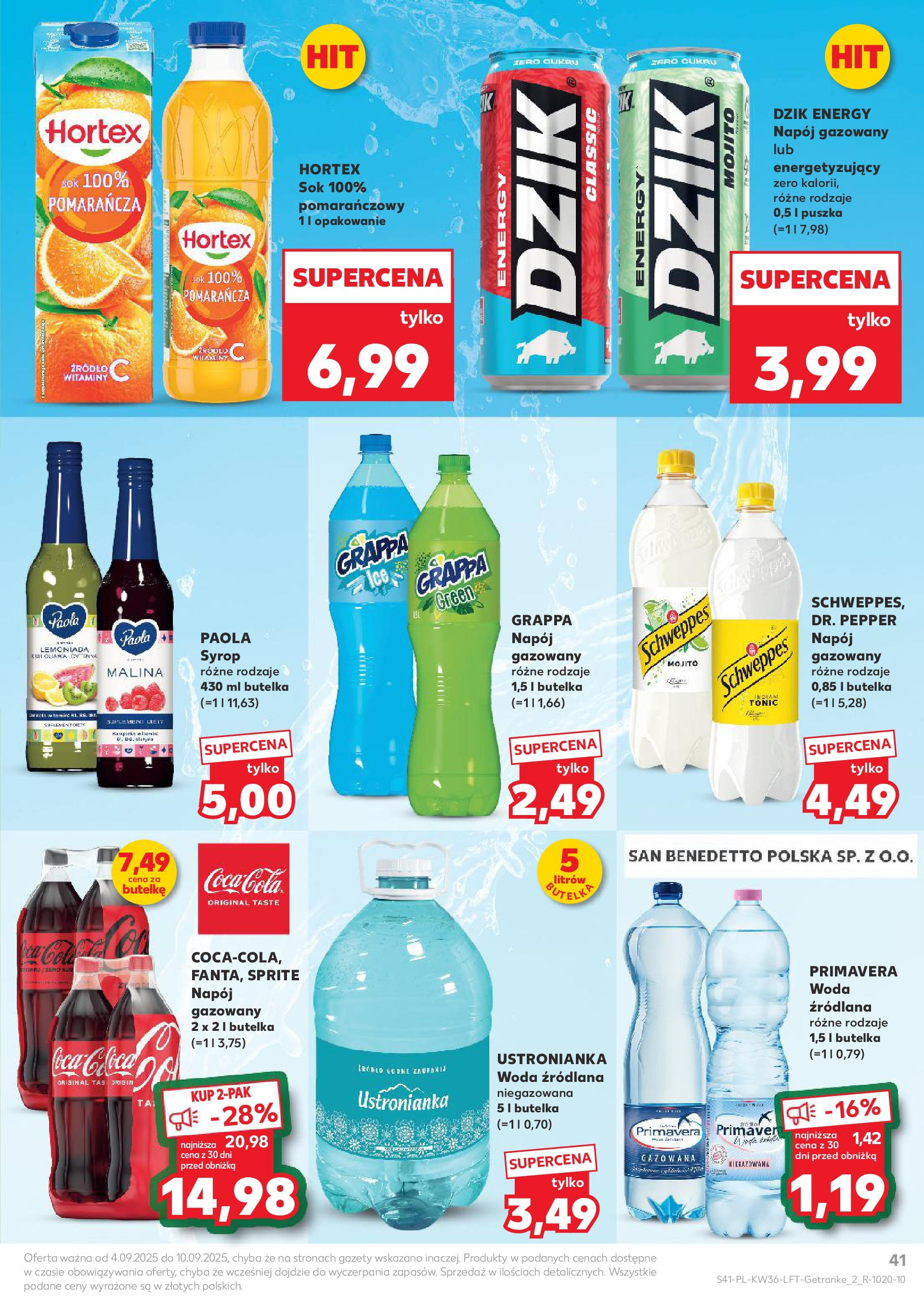 Kaufland gazetka (04.09.2025) - od jutra | Strona: 41 | Produkty: Syrop, Sprite, Grappa, Sok Kaufland gazetka od 04.09.2025 - od jutra PDF | Strona: 41 | Produkty: Syrop, Sprite, Grappa, Sok