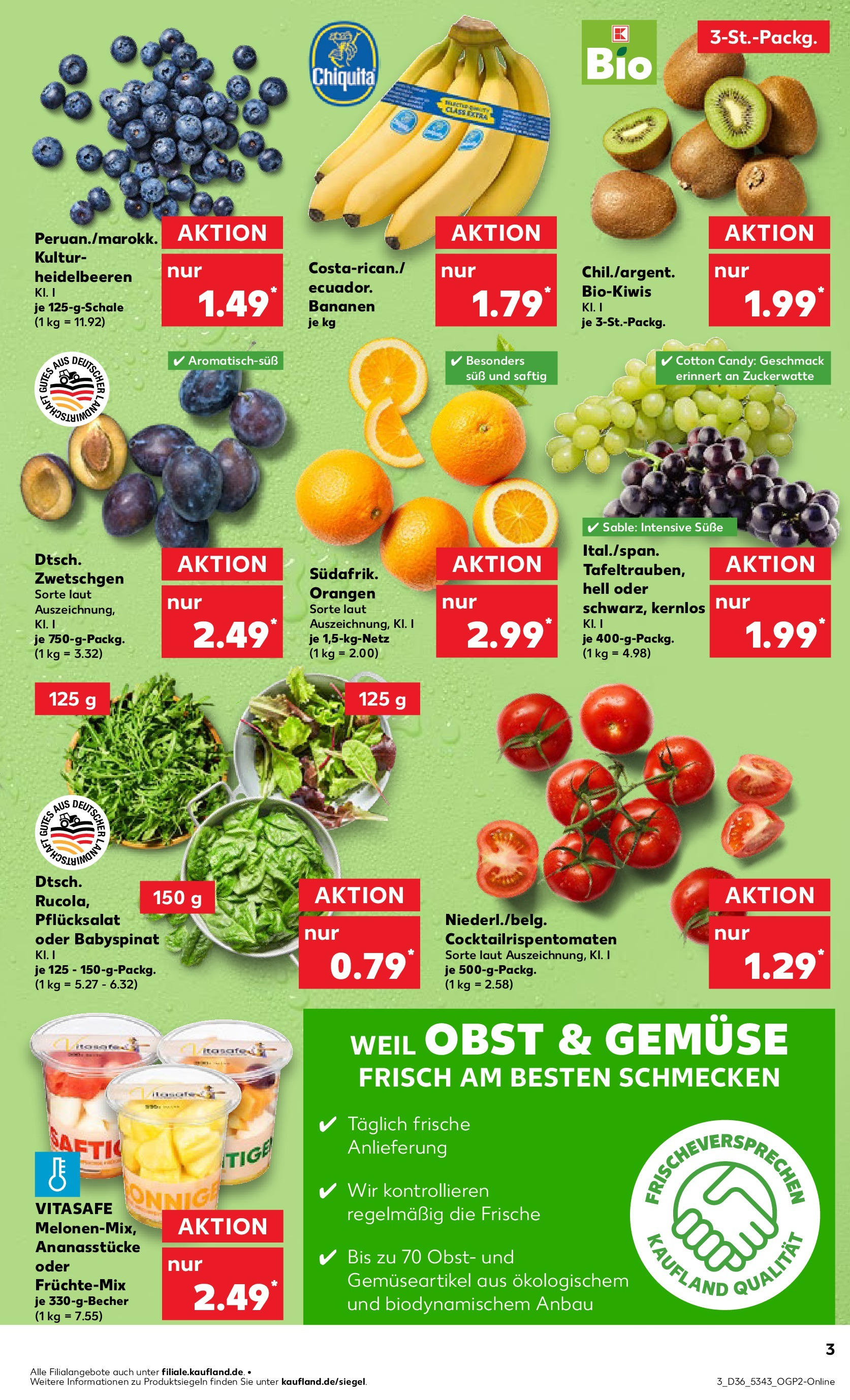 Prospekt Kaufland ab 04.09.2025 » Angebote und Werbung Online | Seite: 3 | Produkte: Bananen, Heidelbeeren, Gemüse, Obst Prospekt Kaufland ab 04.09.2025 » Angebote Online zum Blättern | Seite: 3 | Produkte: Bananen, Heidelbeeren, Gemüse, Obst