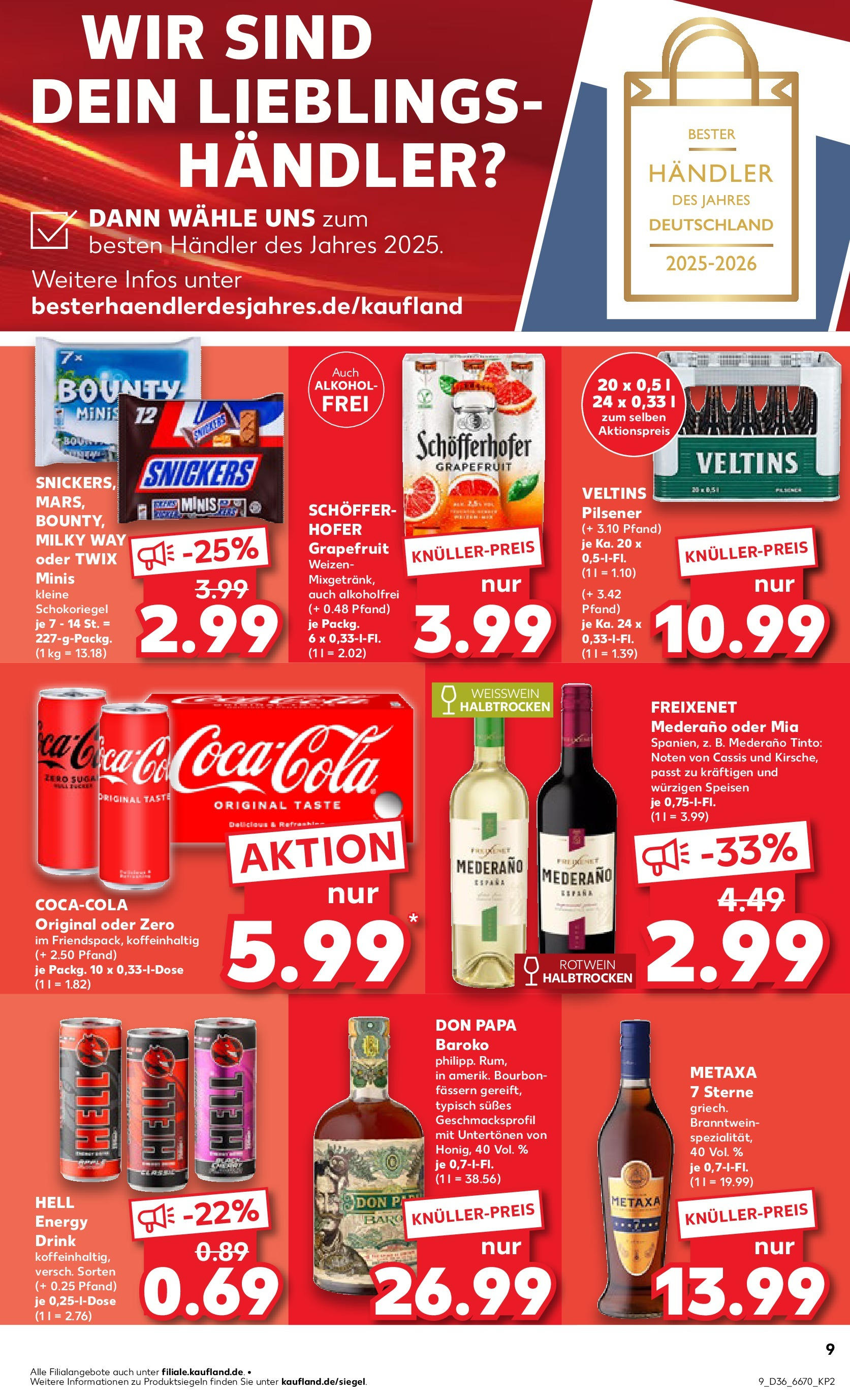 Prospekt Kaufland ab 04.09.2025 » Angebote und Werbung Online | Seite: 9 | Produkte: Weißwein, Weißwein halbtrocken, Metaxa, Mars Prospekt Kaufland ab 04.09.2025 » Angebote Online zum Blättern | Seite: 9 | Produkte: Weißwein, Weißwein halbtrocken, Metaxa, Mars