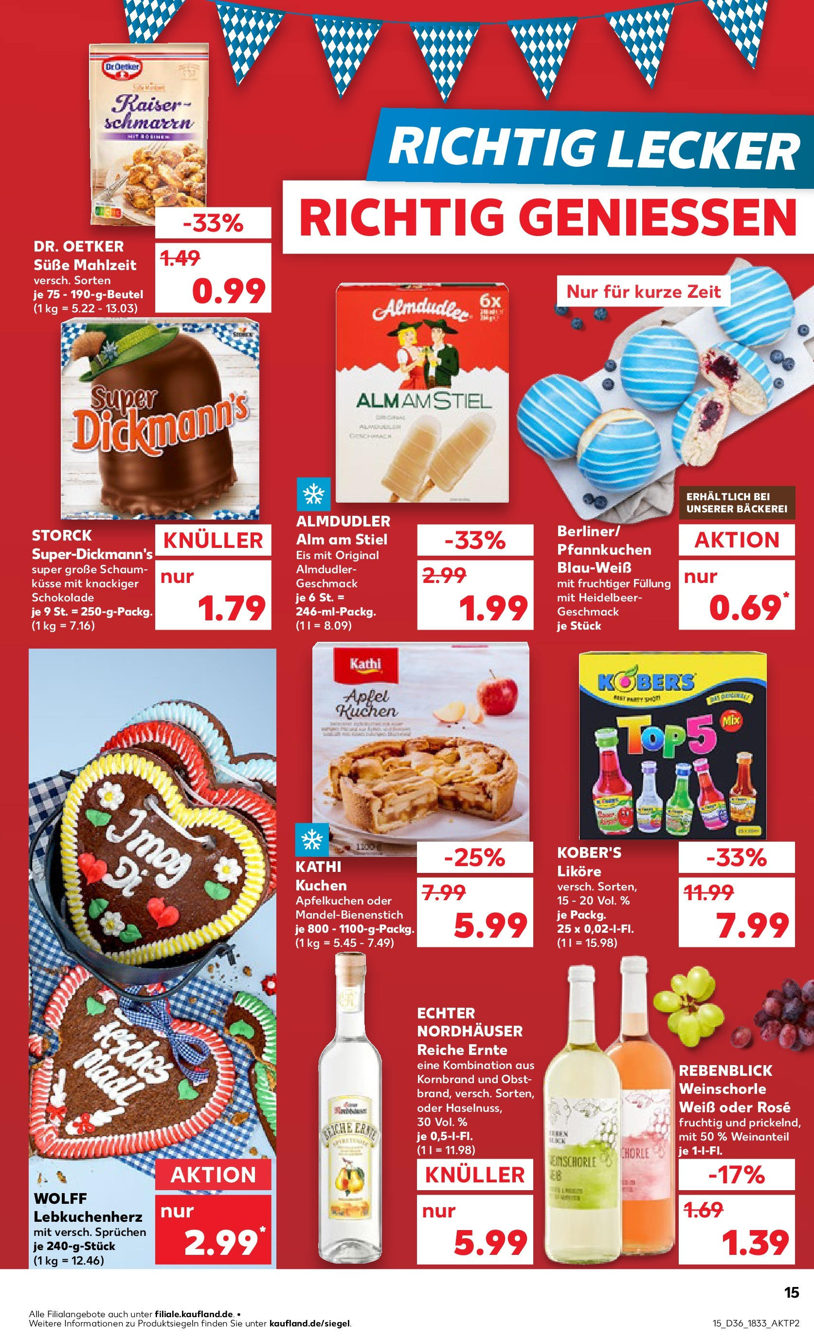Prospekt Kaufland ab 04.09.2025 » Angebote und Werbung Online | Seite: 15 | Produkte: Bäckerei, Pfannkuchen, Kuchen, Eis Prospekt Kaufland ab 04.09.2025 » Angebote Online zum Blättern | Seite: 15 | Produkte: Bäckerei, Pfannkuchen, Kuchen, Eis